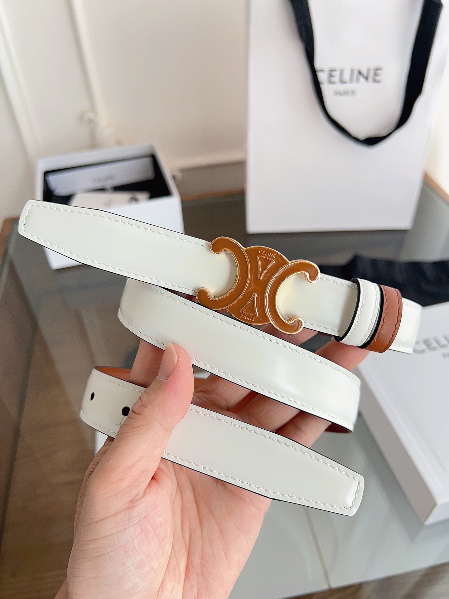 Celine Female Basic Belt Gold M-l