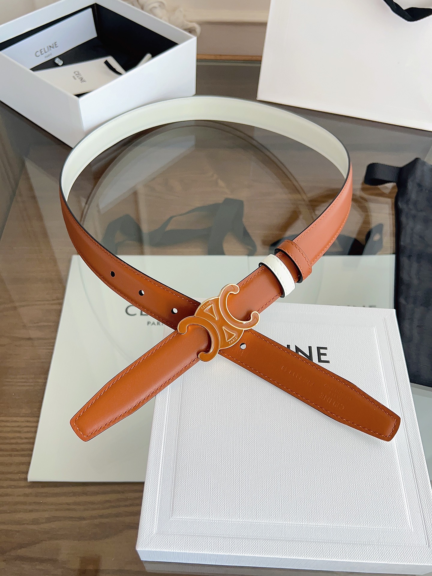 Celine Female Basic Belt Gold M-l