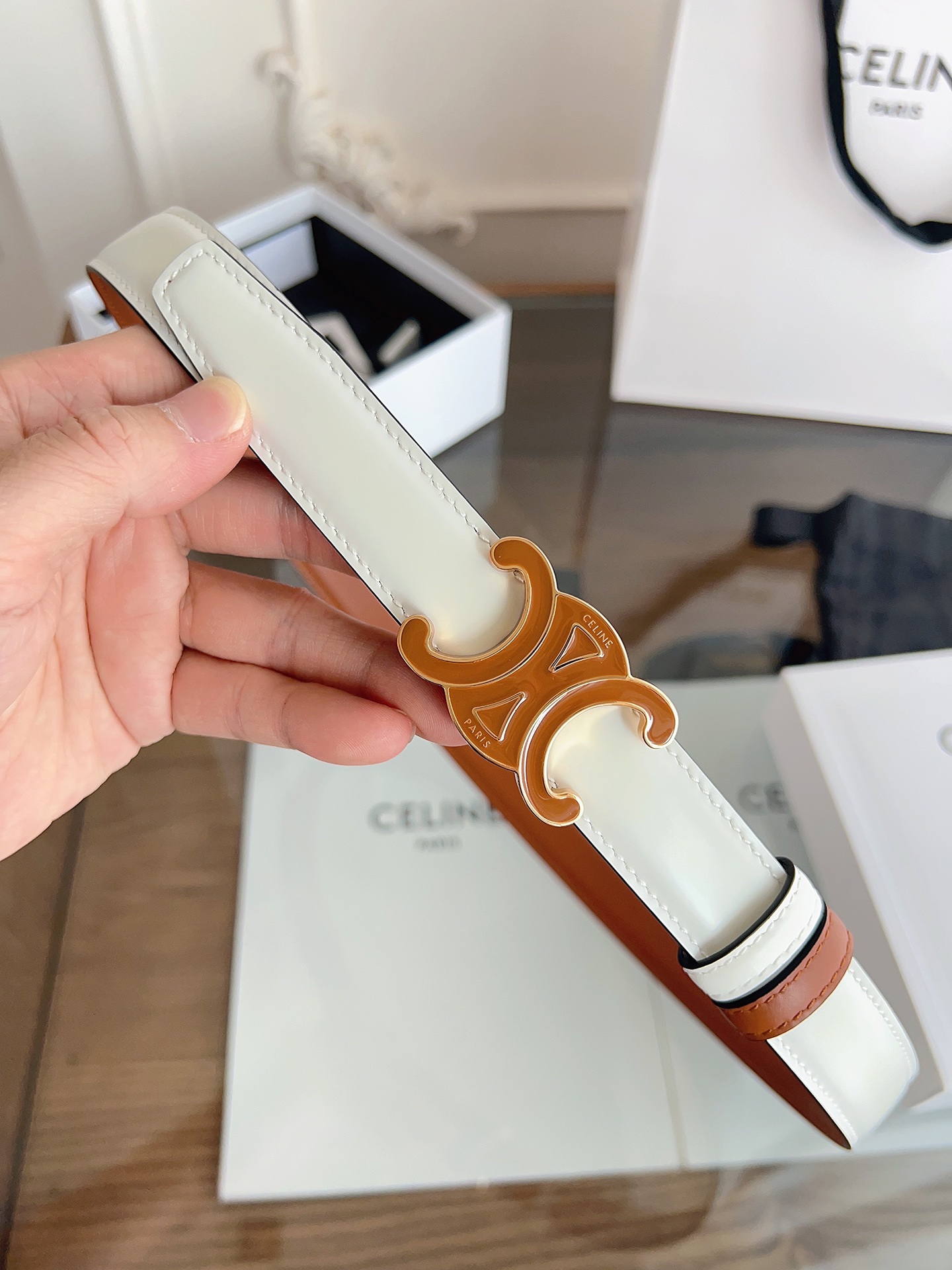 Celine Female Basic Belt Gold M-l