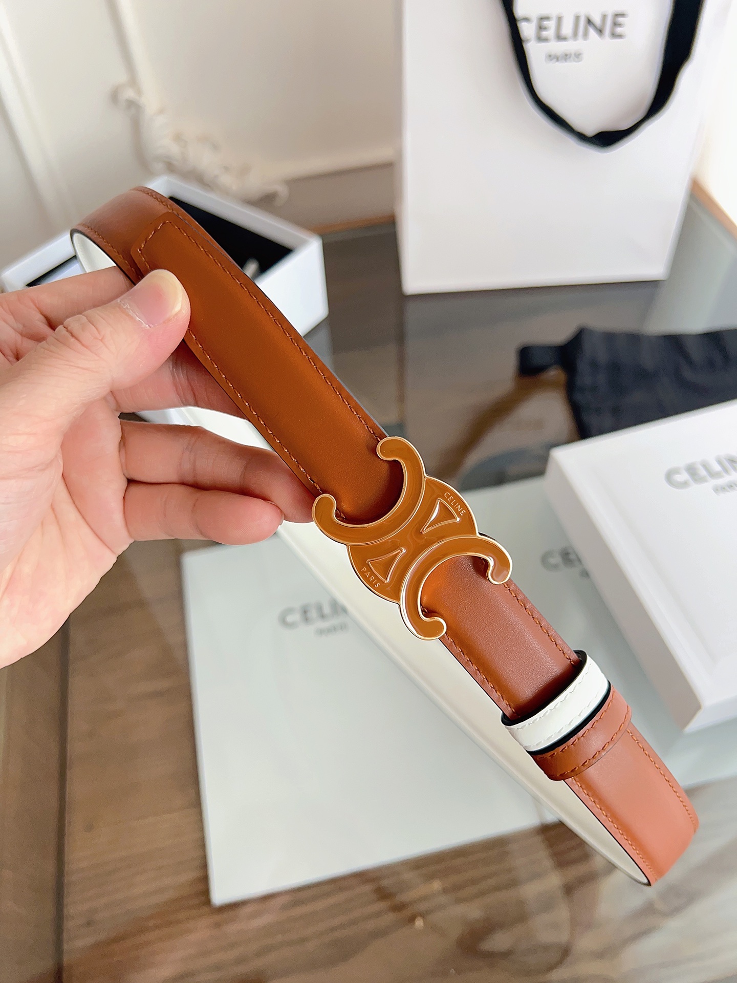 Celine Female Basic Belt Gold M-l