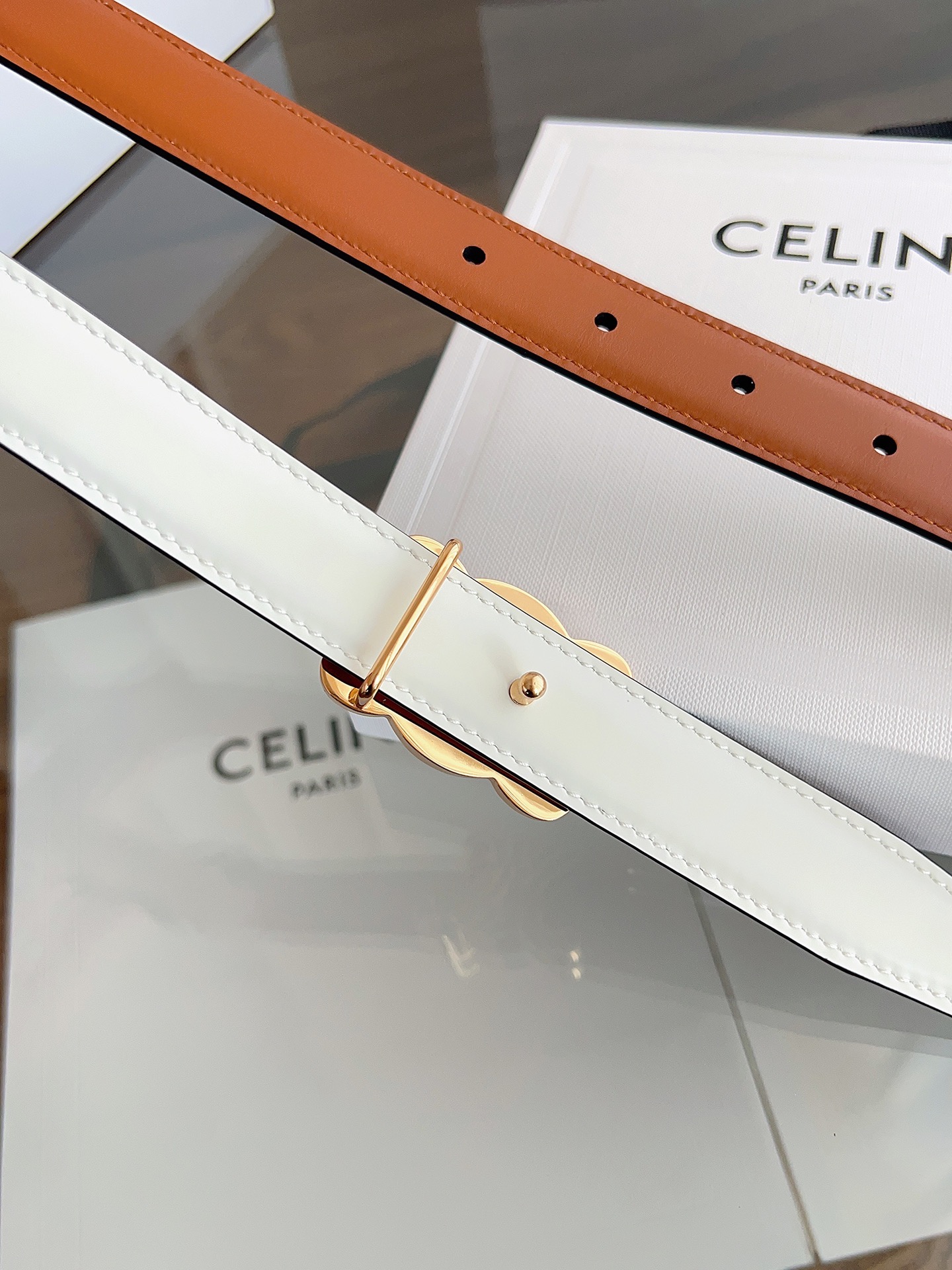 Celine Female Basic Belt Gold M-l