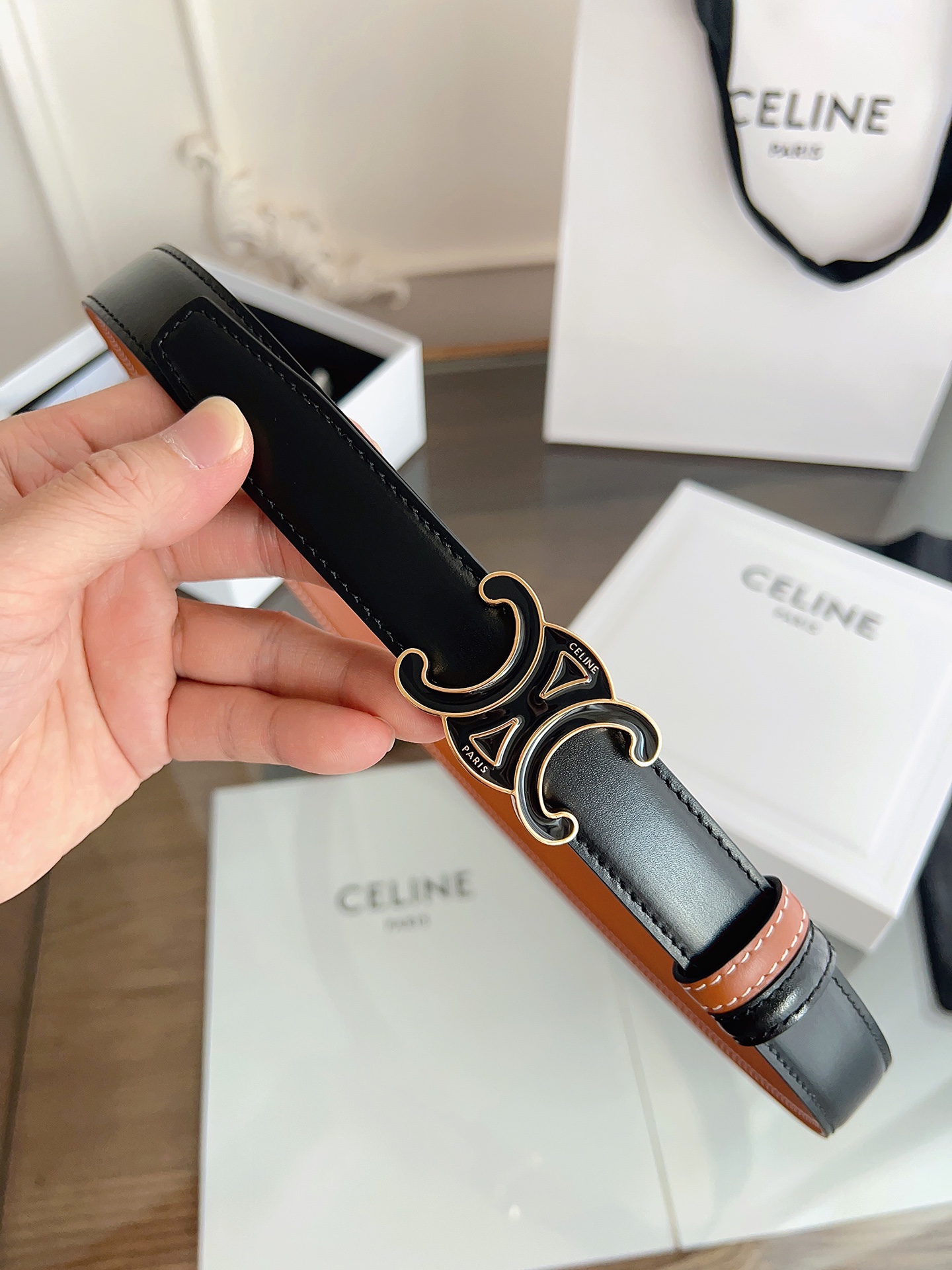 Celine Female Basic Belt Gold M-l