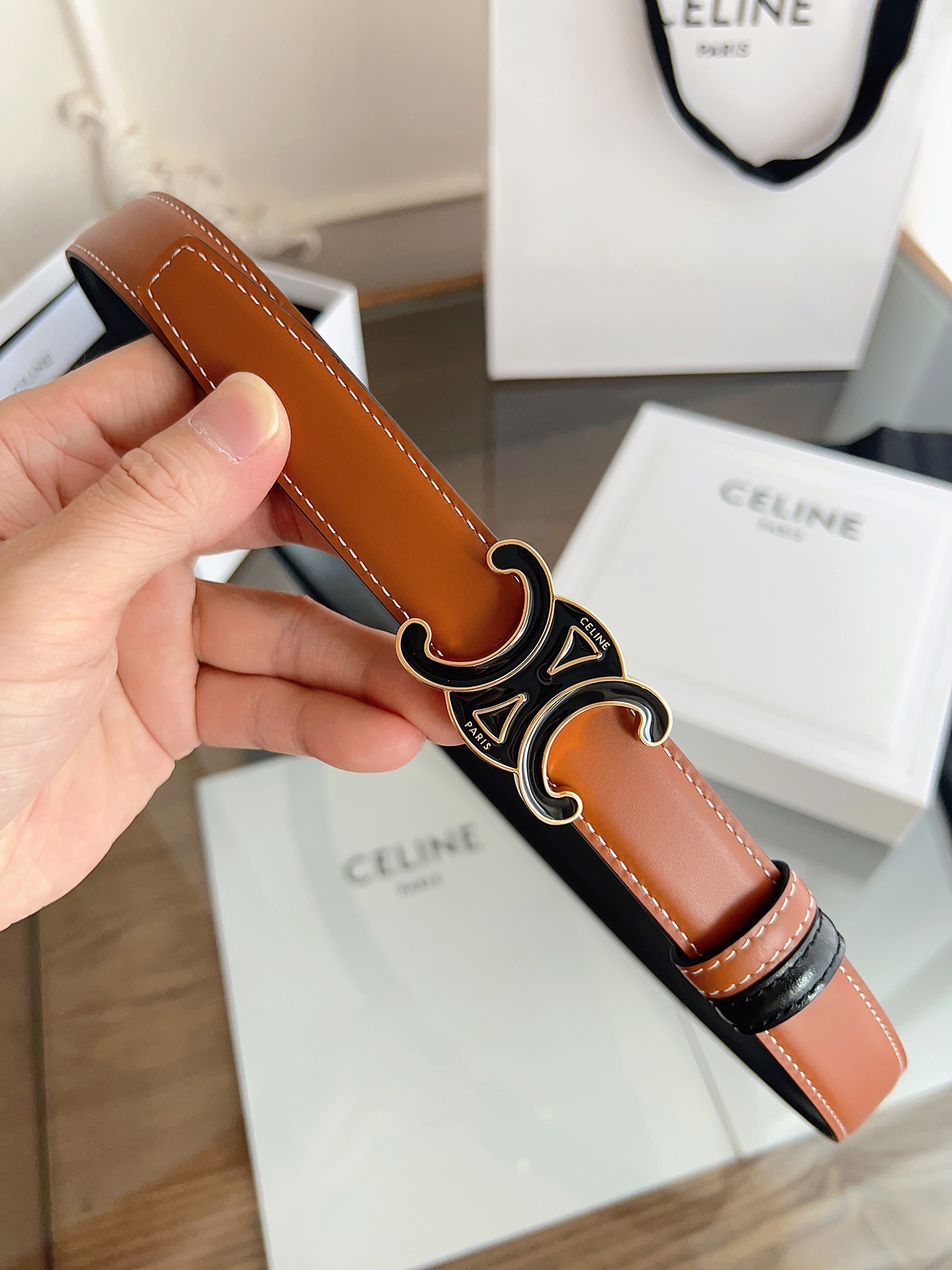 Celine Female Basic Belt Gold M-l