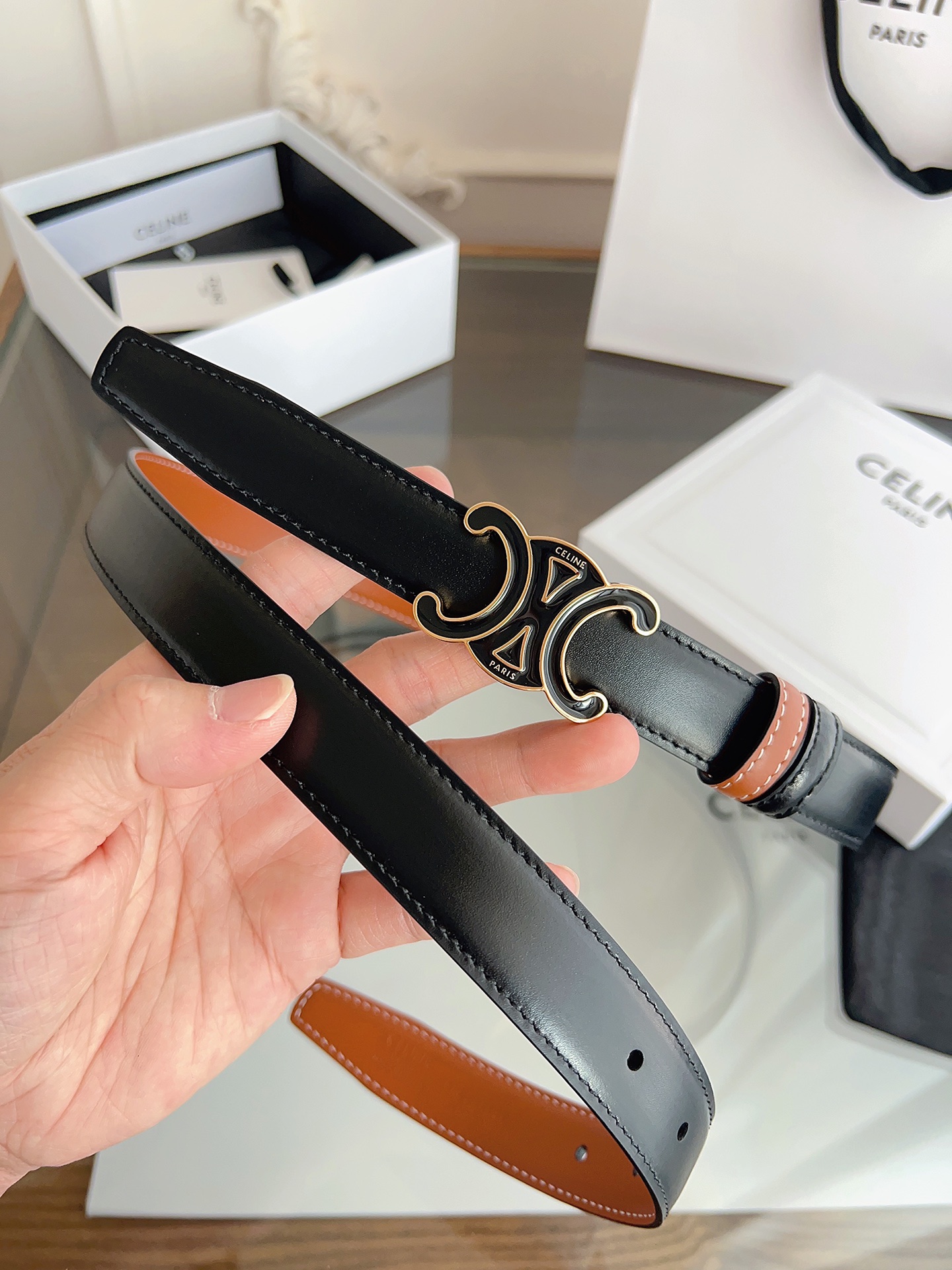 Celine Female Basic Belt Gold M-l