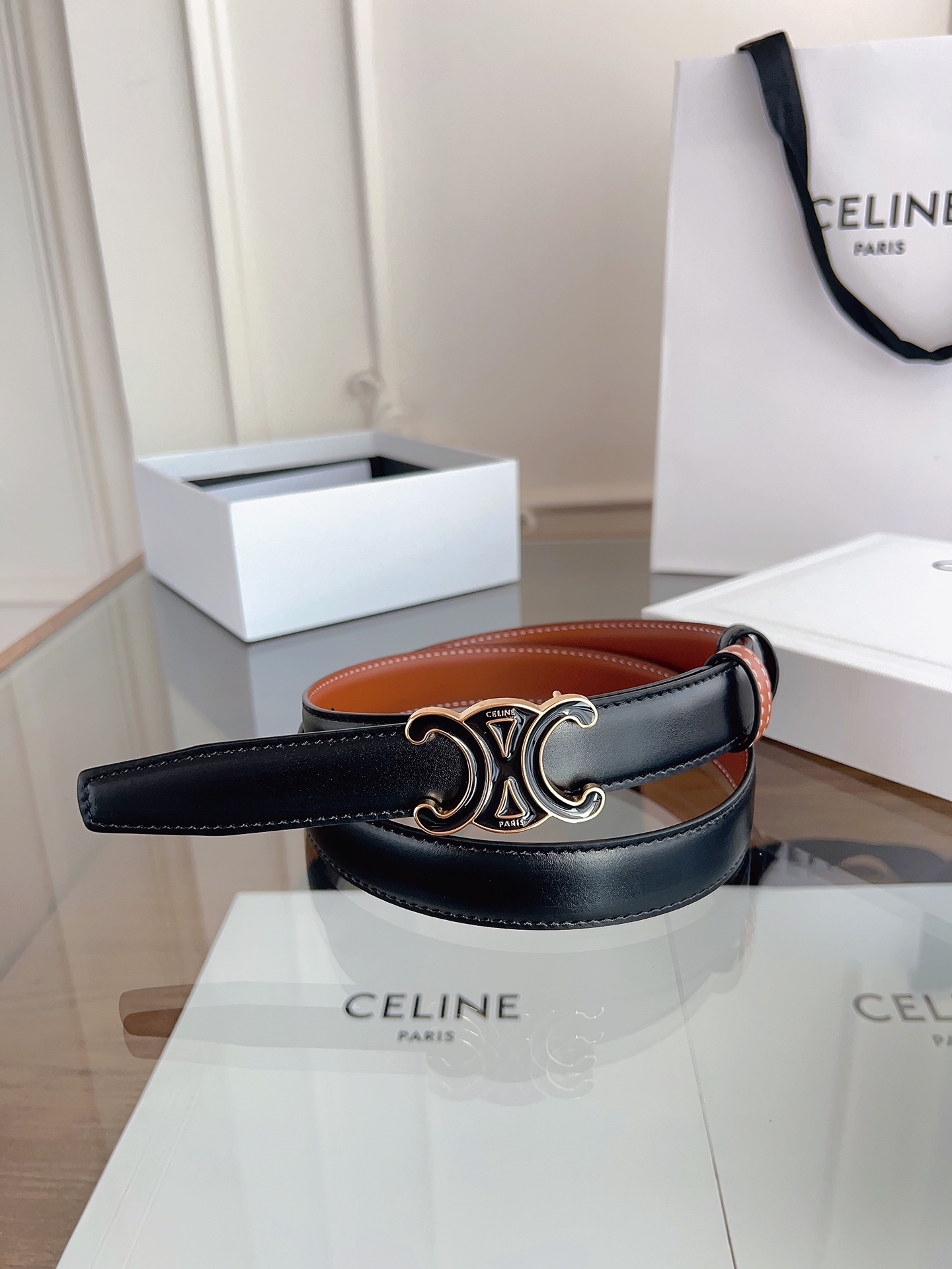 Celine Female Basic Belt Gold M-l