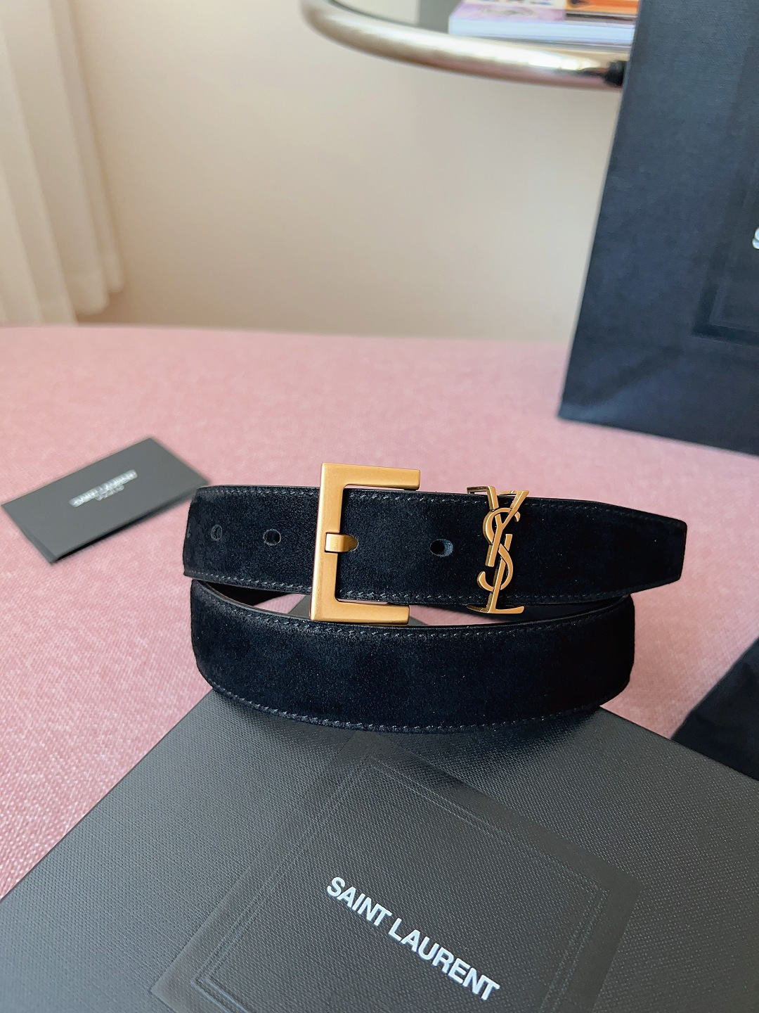 Saint Laurent Female Basic Belt Cow Leather S-l