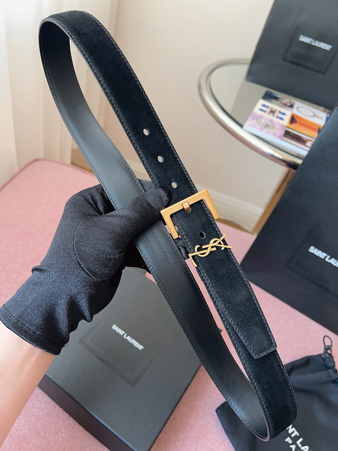 Saint Laurent Female Basic Belt Cow Leather S-l