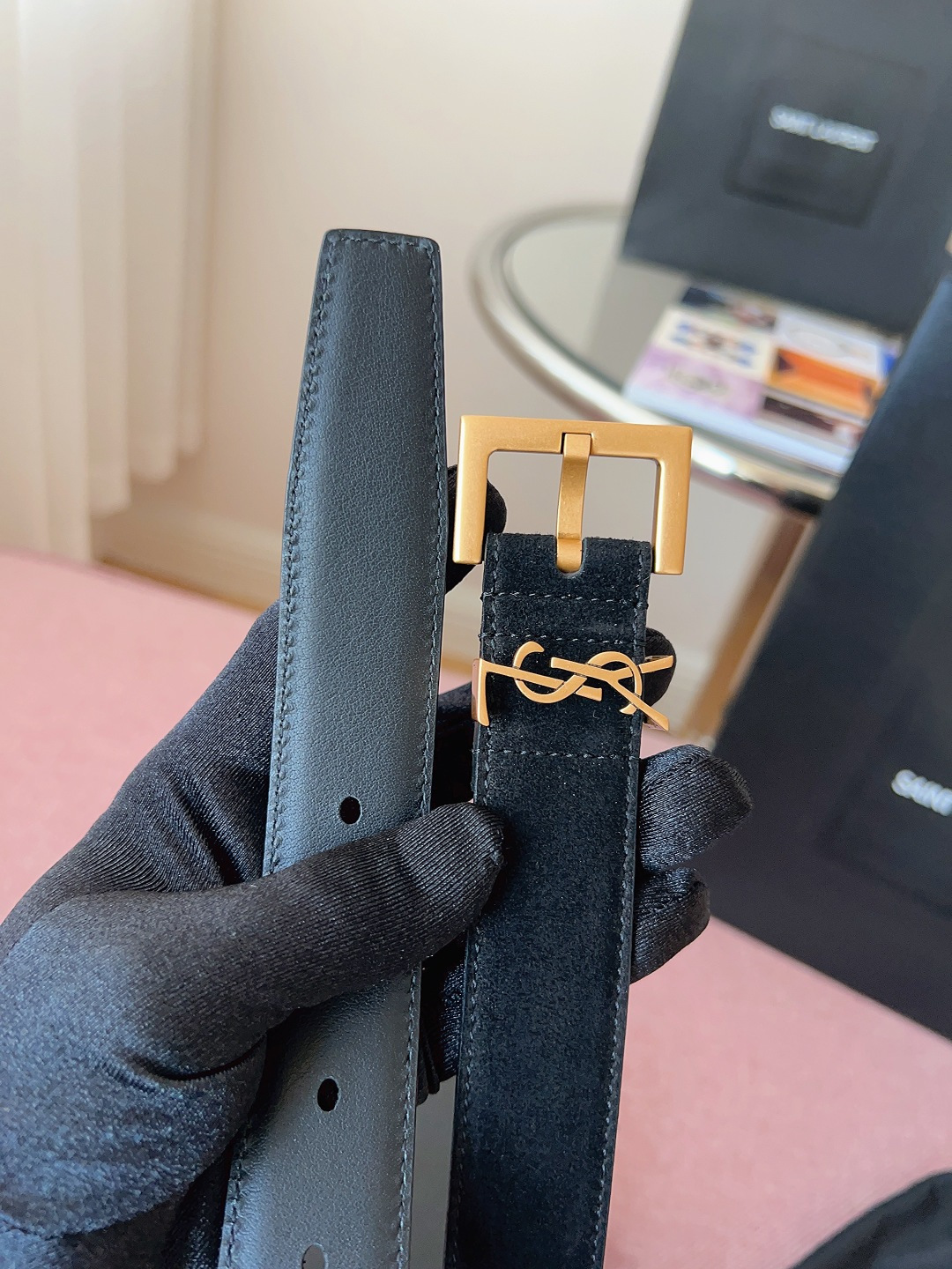 Saint Laurent Female Basic Belt Cow Leather S-l