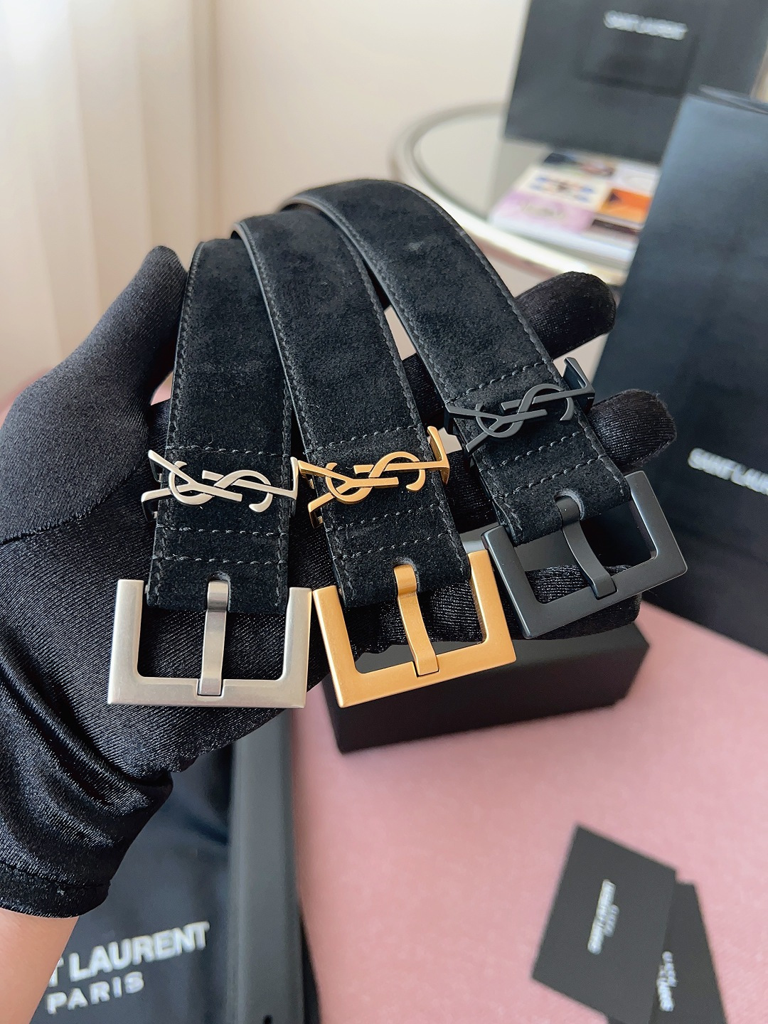 Saint Laurent Female Basic Belt Cow Leather S-l