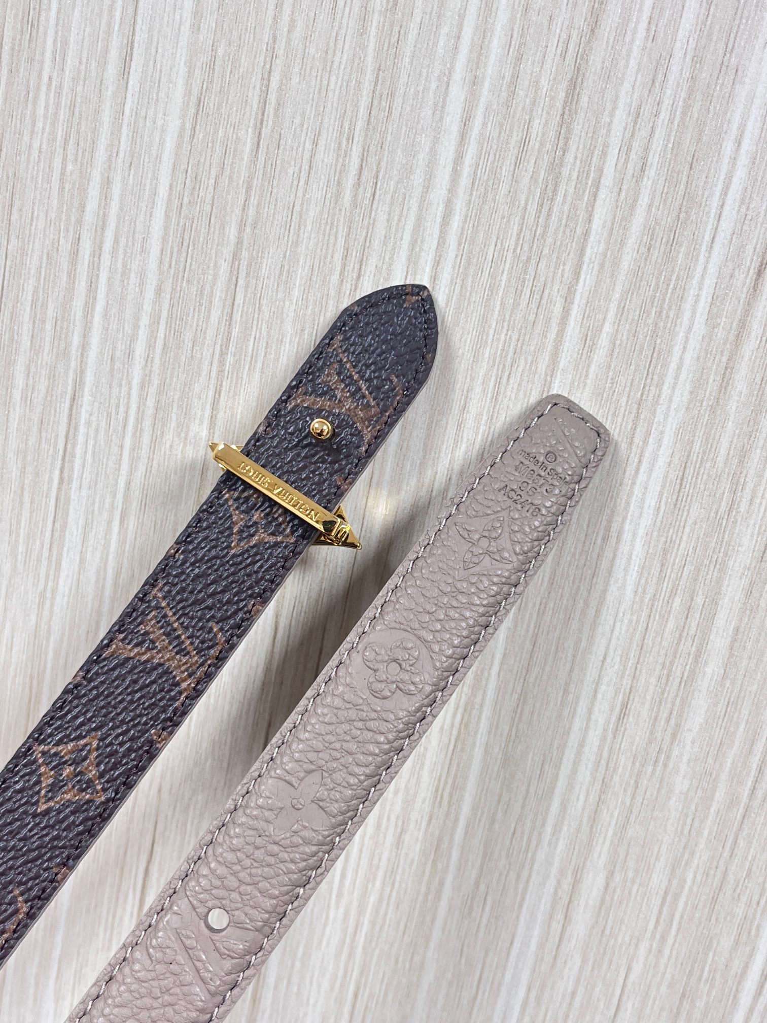 Female Basic Belt Cow Leather Gray