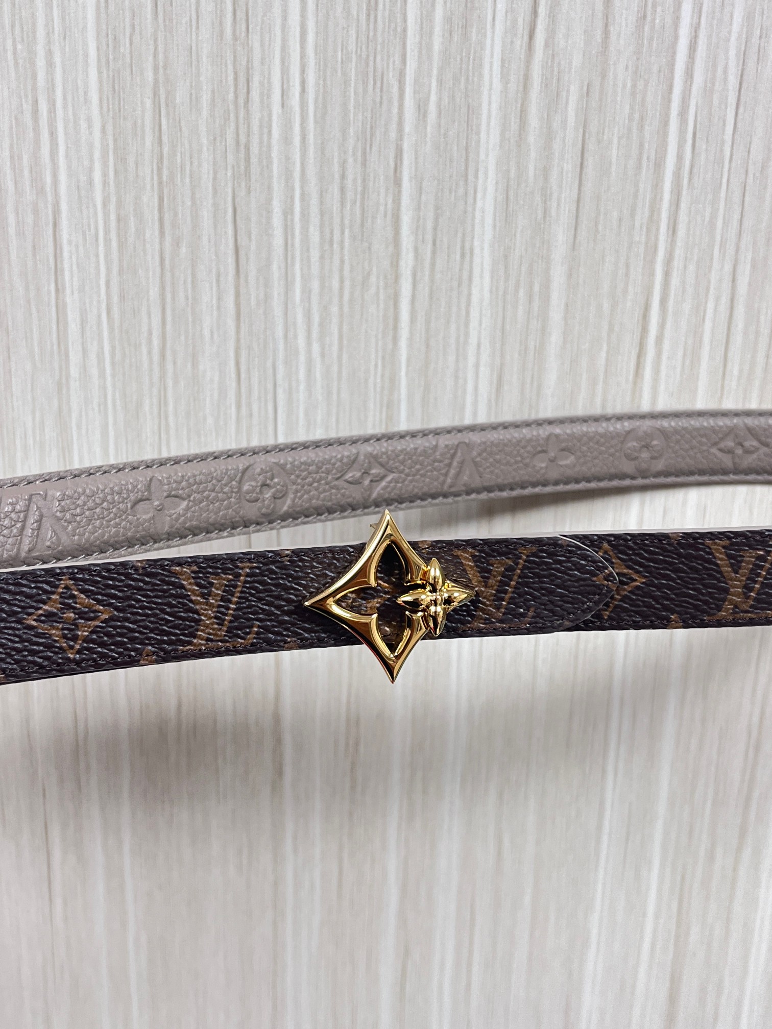 Female Basic Belt Cow Leather Gray