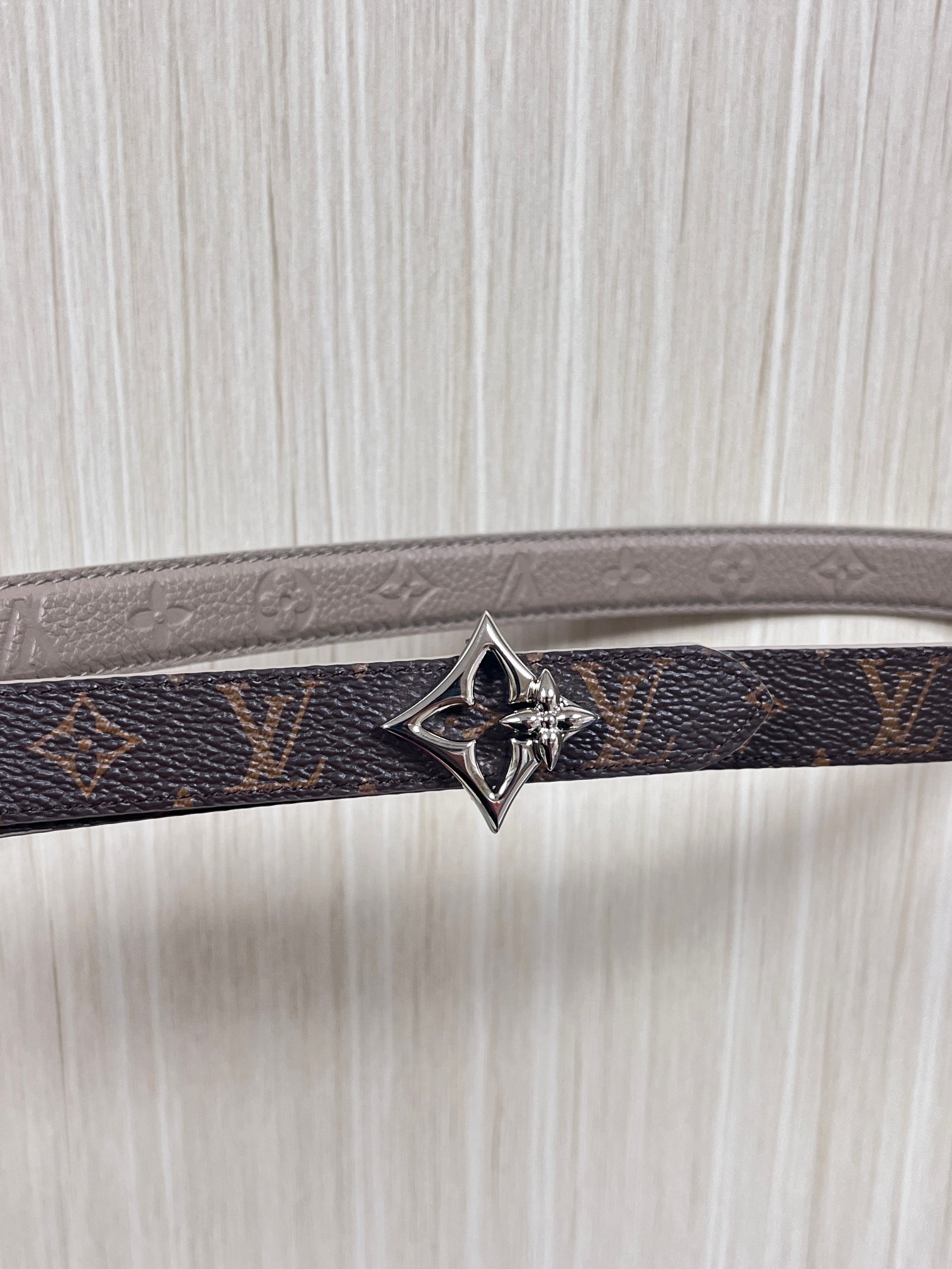 Female Basic Belt Cow Leather Gray