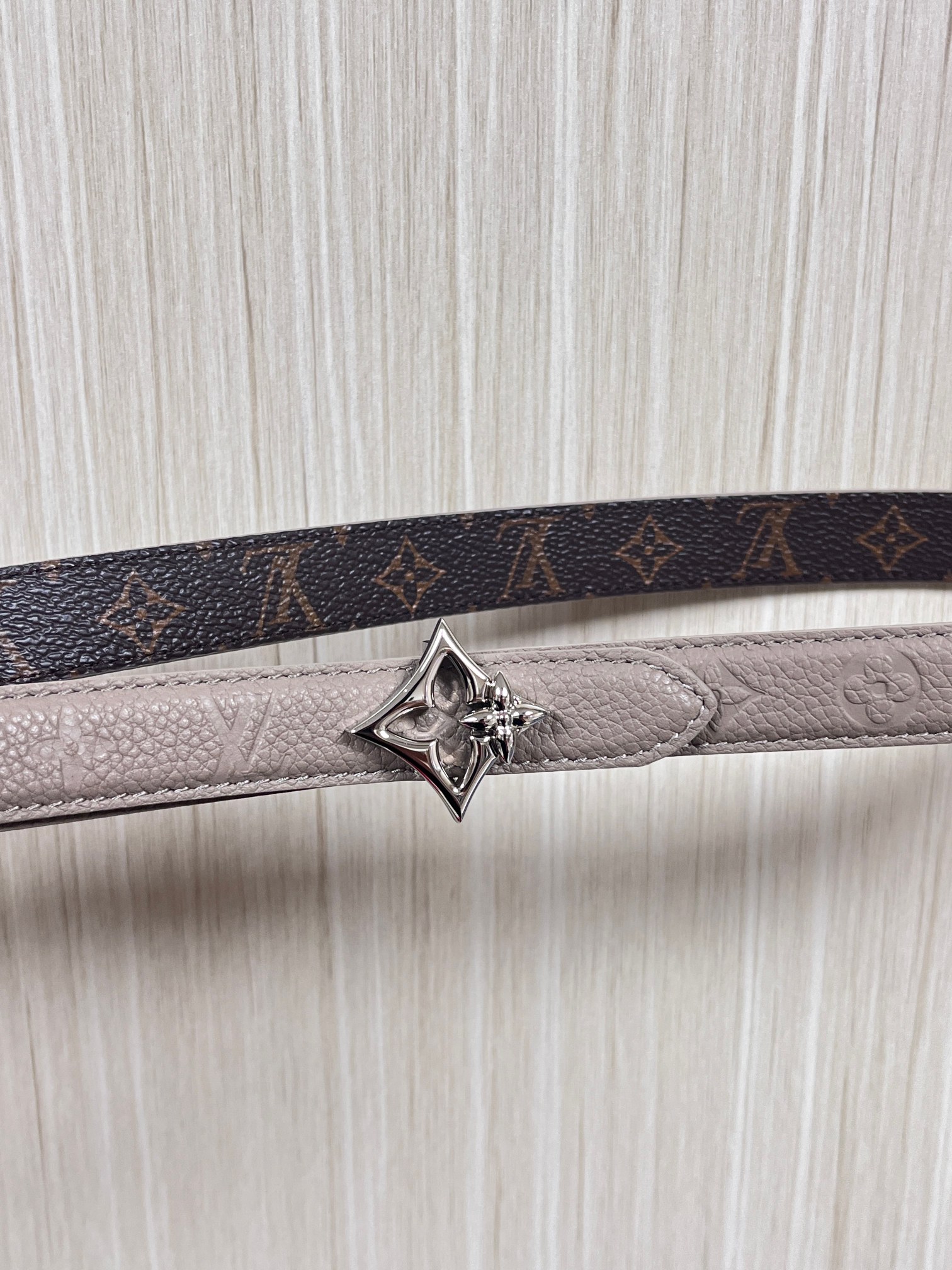 Female Basic Belt Cow Leather Gray