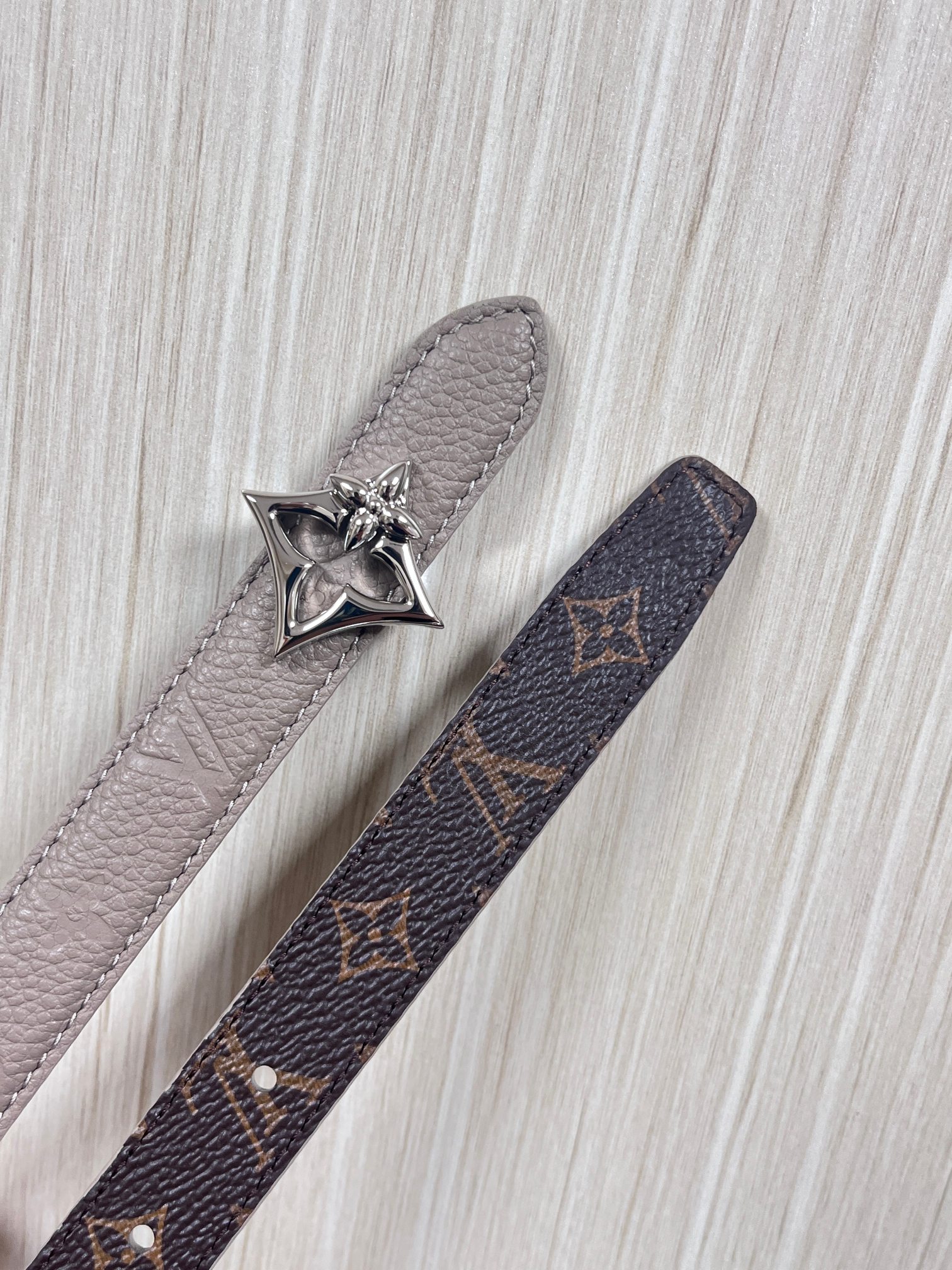 Female Basic Belt Cow Leather Gray