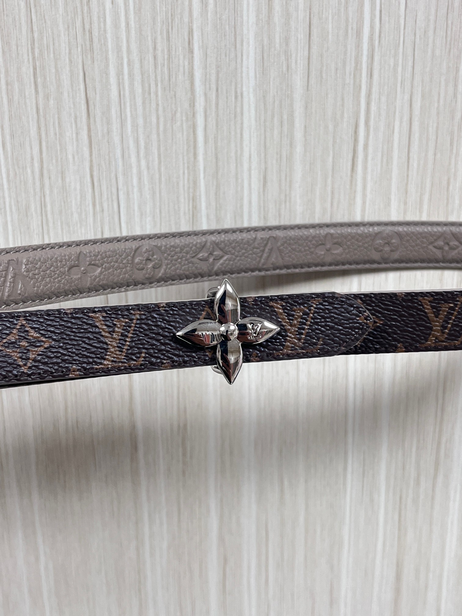 Female Basic Belt Cow Leather Gray