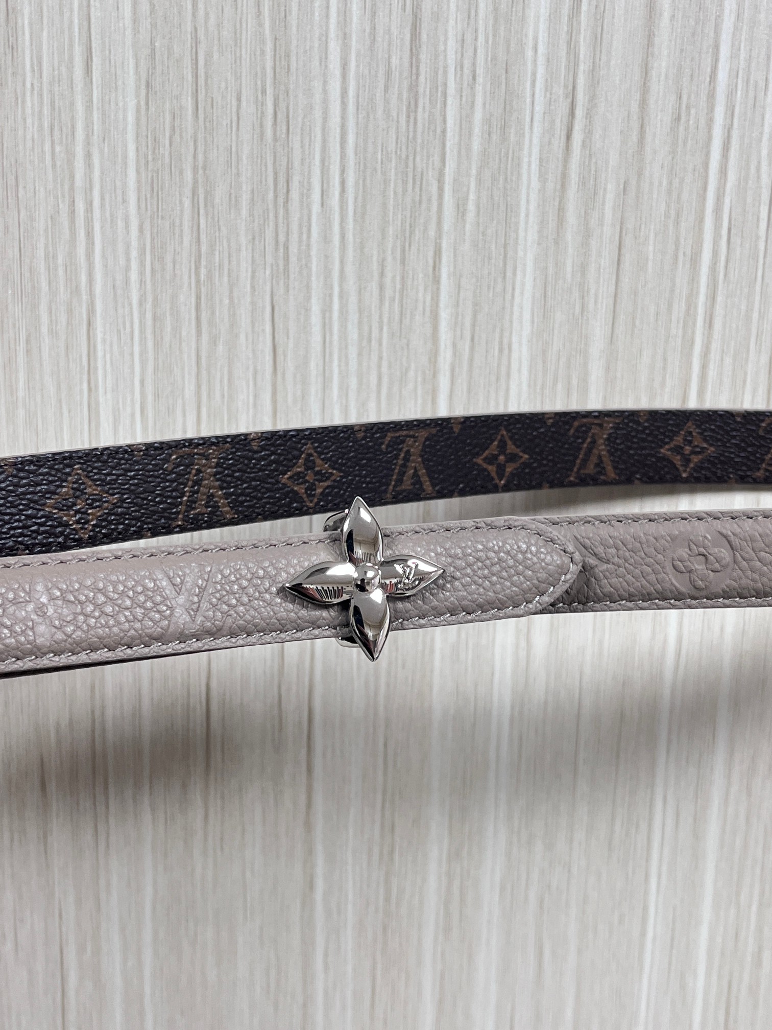 Female Basic Belt Cow Leather Gray