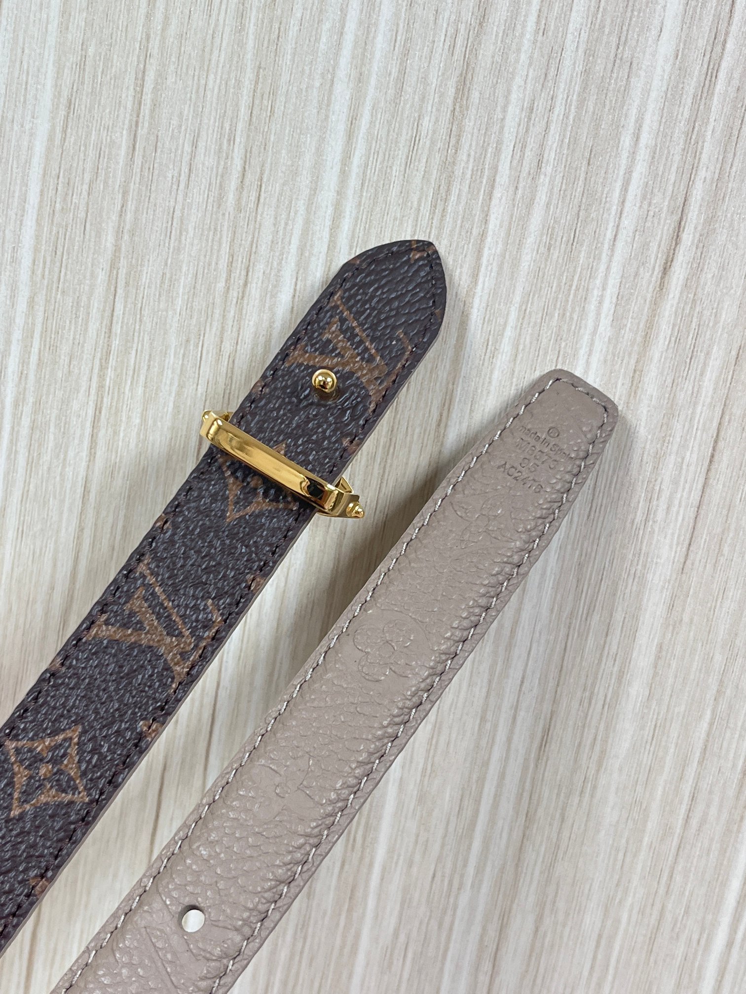 Female Basic Belt Cow Leather Gray