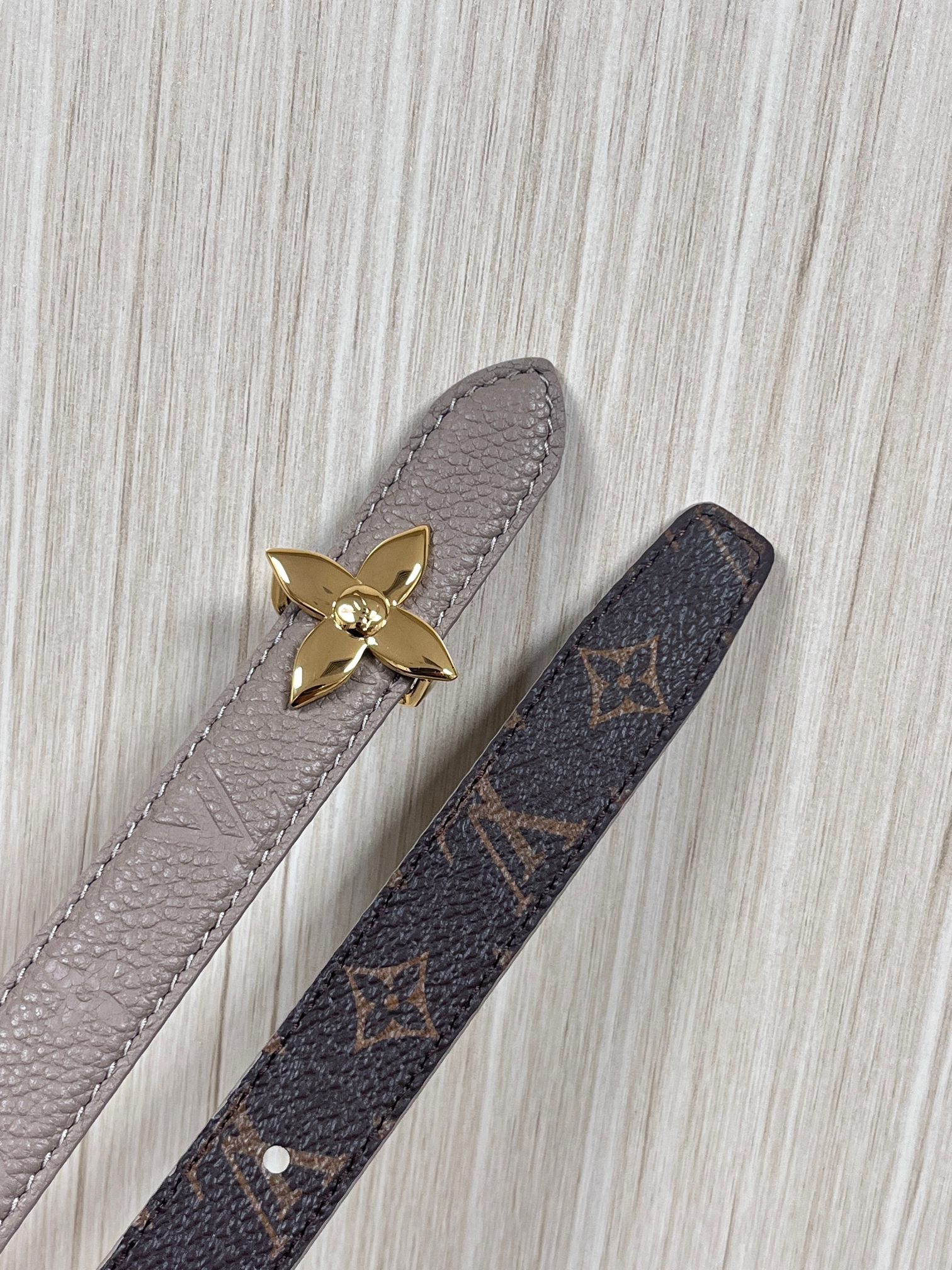 Female Basic Belt Cow Leather Gray