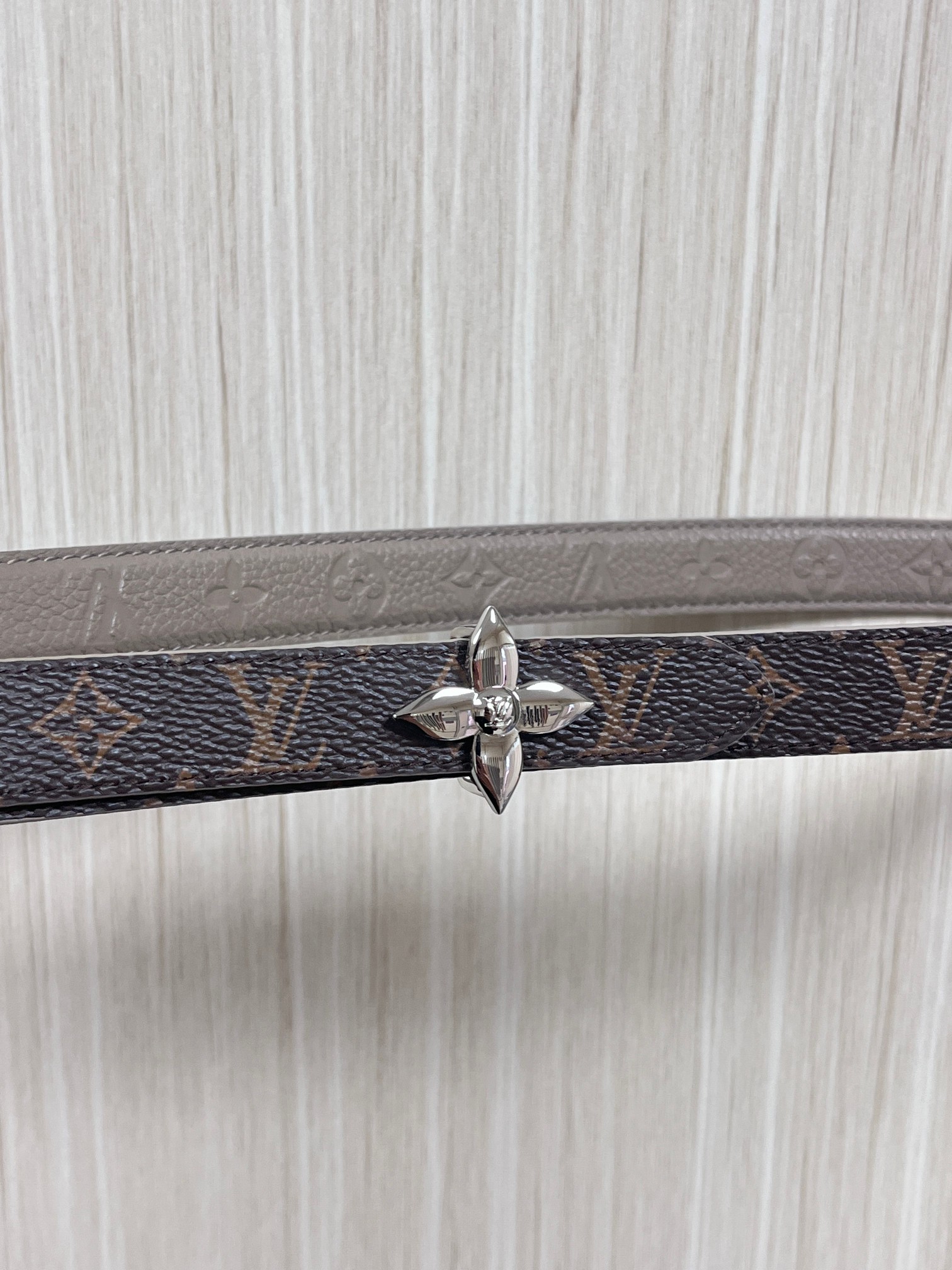 Female Basic Belt Cow Leather Gray