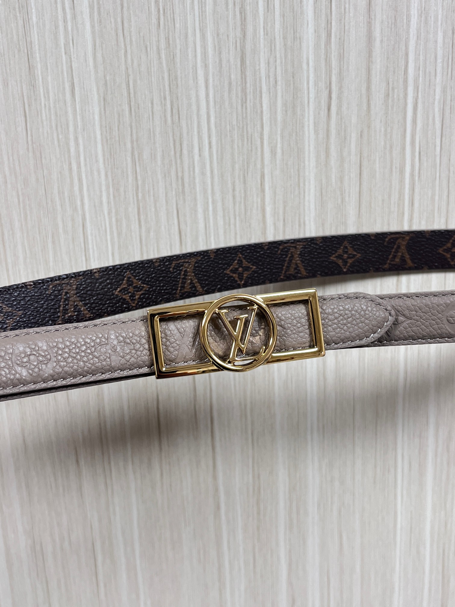 Female Basic Belt Cow Leather Gray