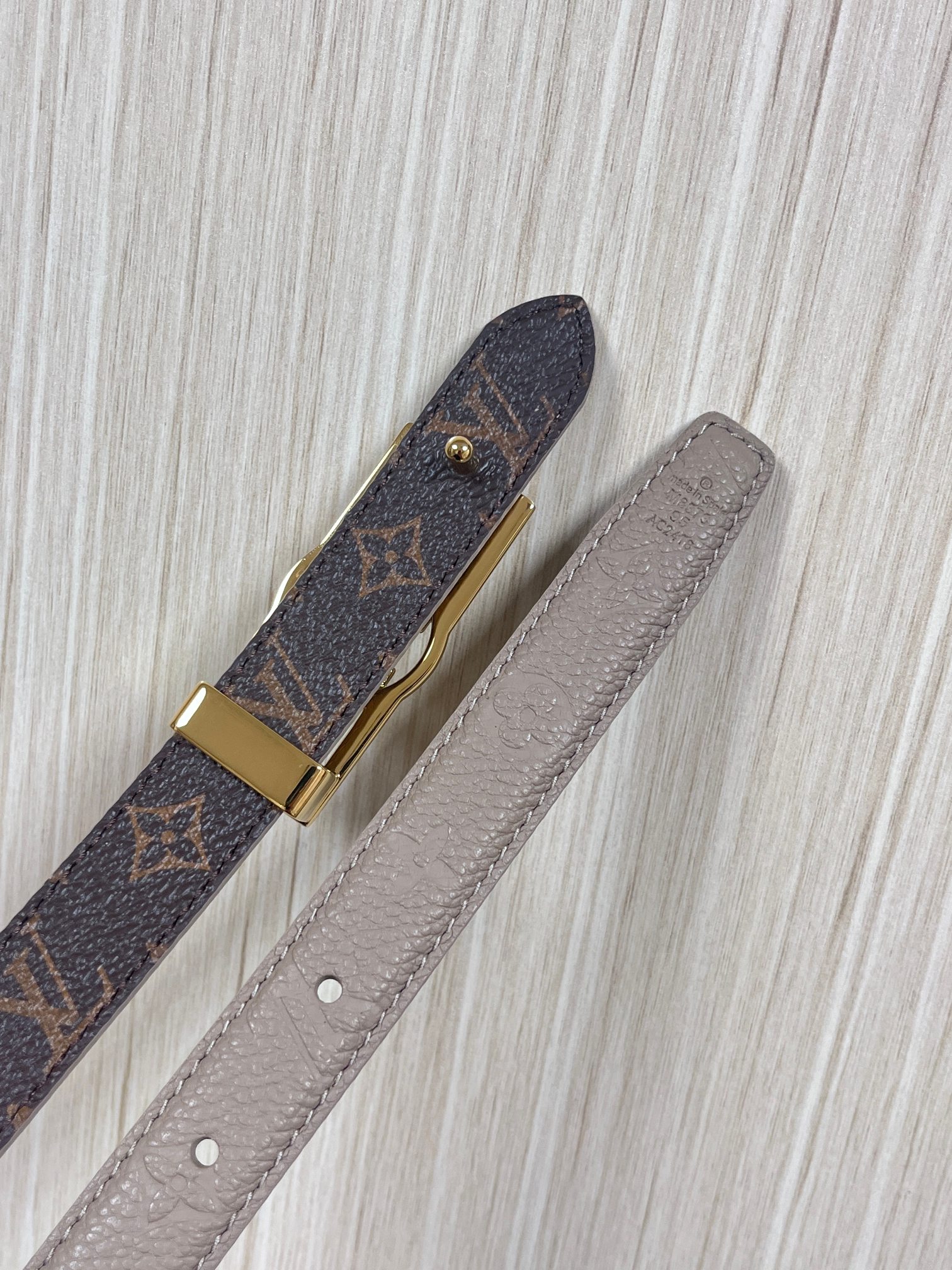 Female Basic Belt Cow Leather Gray