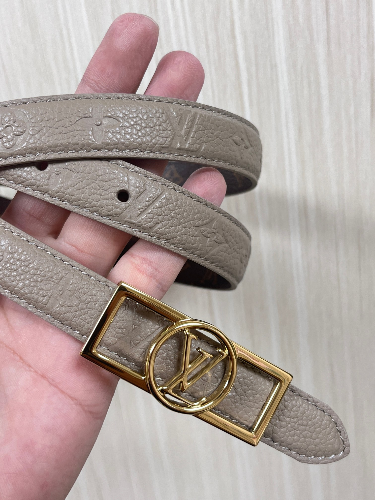 Female Basic Belt Cow Leather Gray
