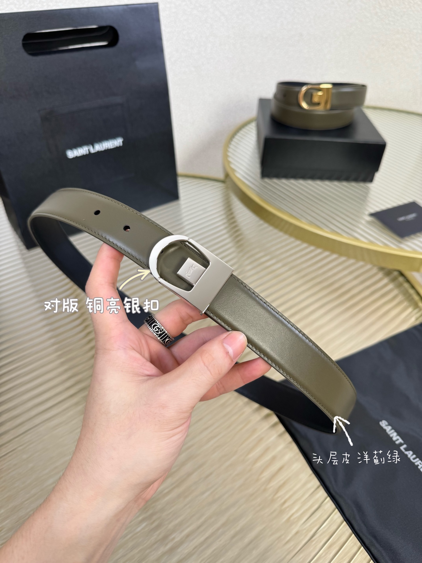 Saint Laurent Female Leather Belt S-m-l