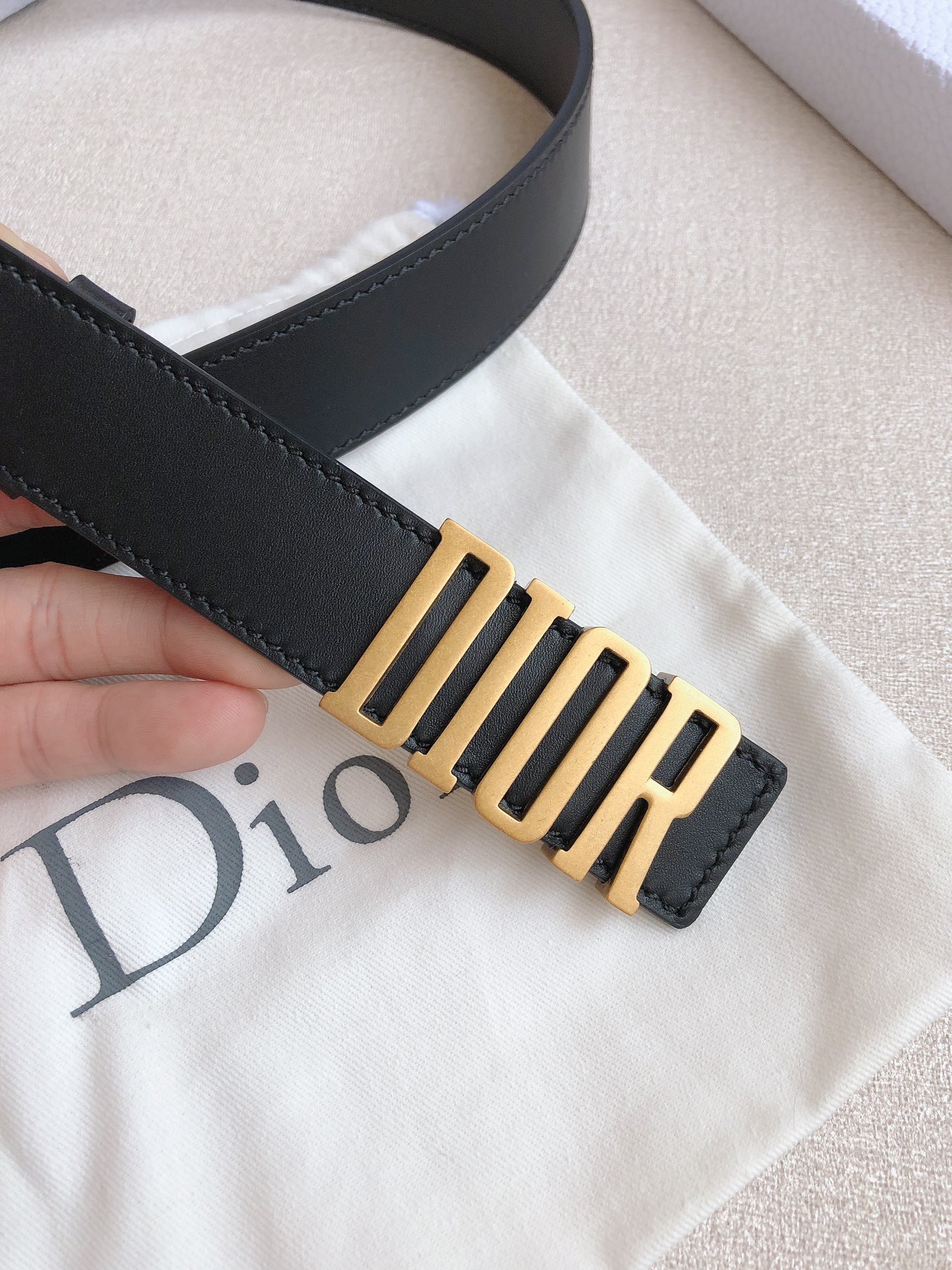 Dior Female Basic Belt Cow Leather Black 20mm-30mm-s-l