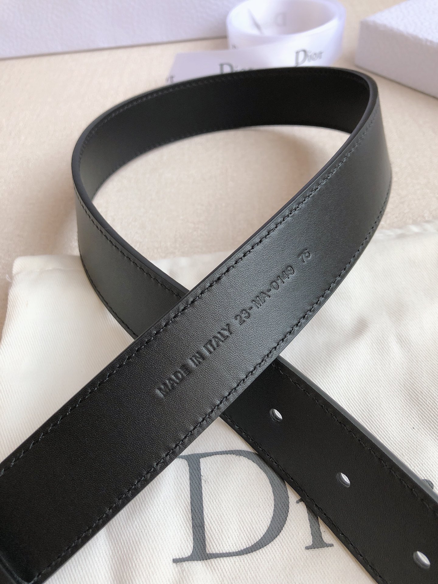 Dior Female Basic Belt Cow Leather Black 20mm-30mm-s-l
