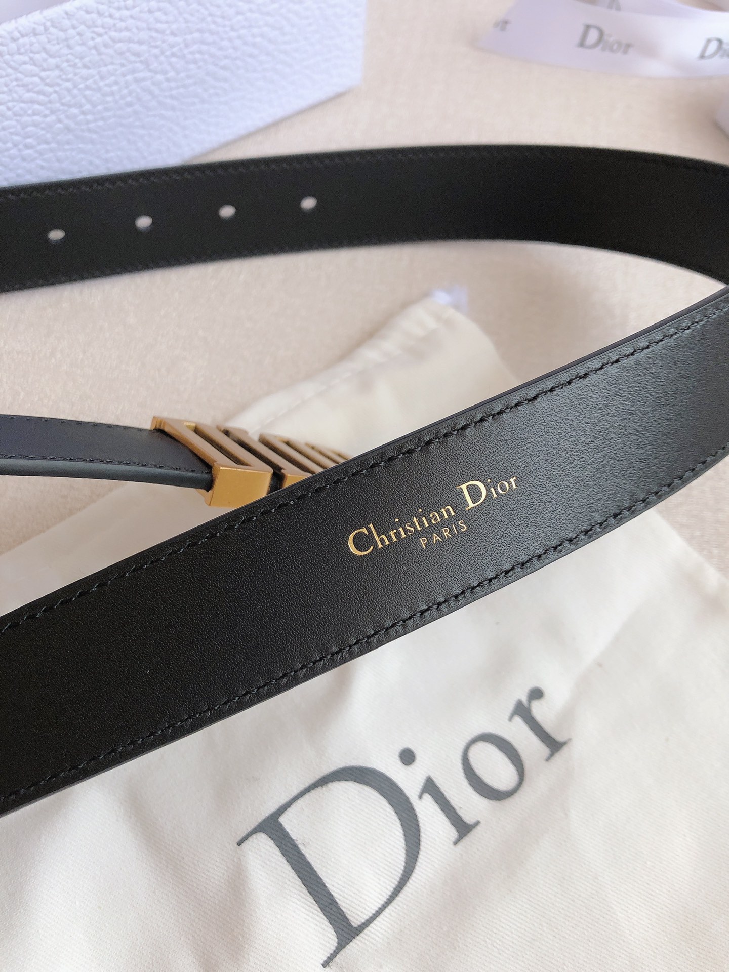 Dior Female Basic Belt Cow Leather Black 20mm-30mm-s-l