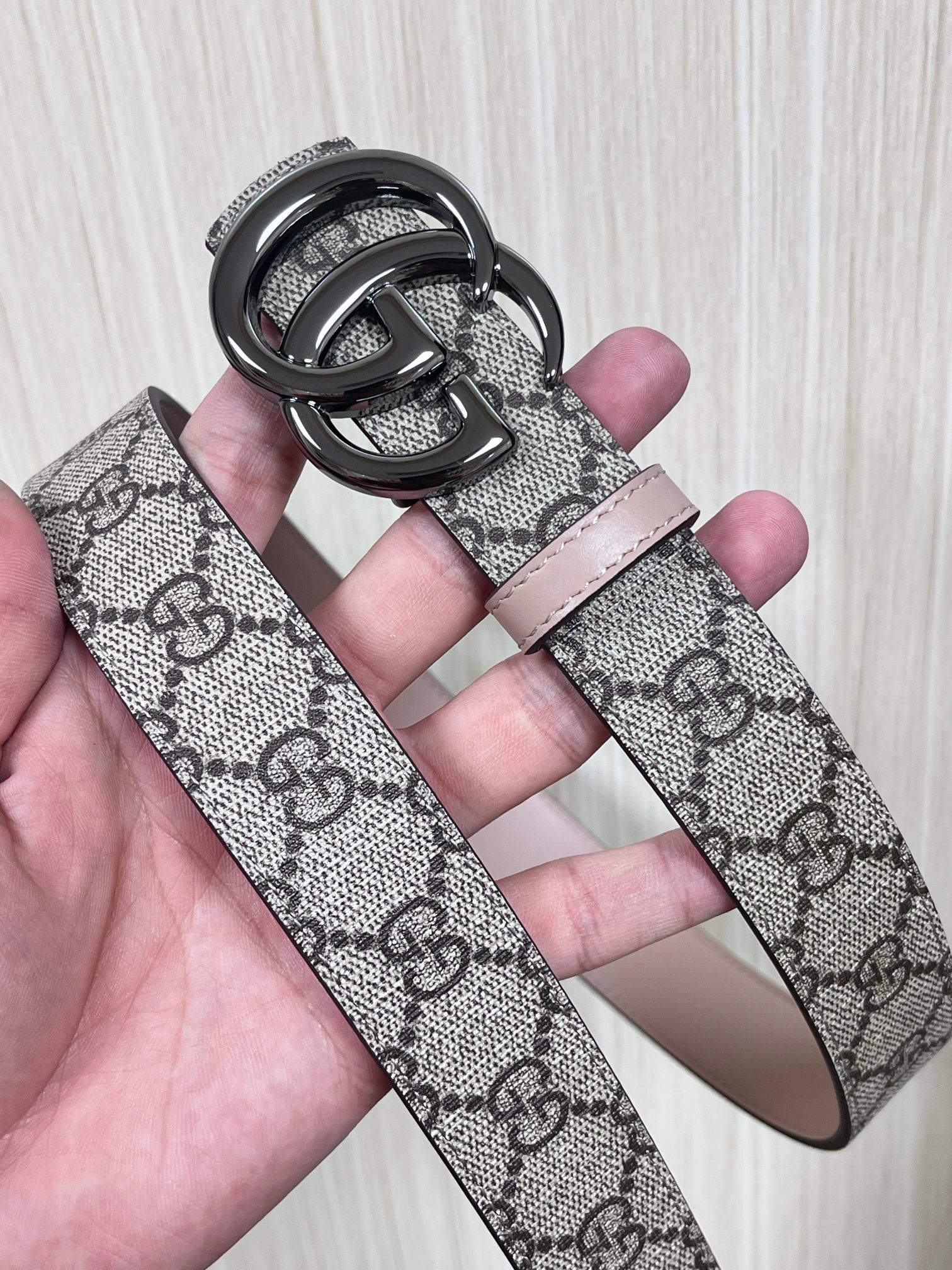 Gucci Female Basic Belt Canvas Brown Narrow Width S-m