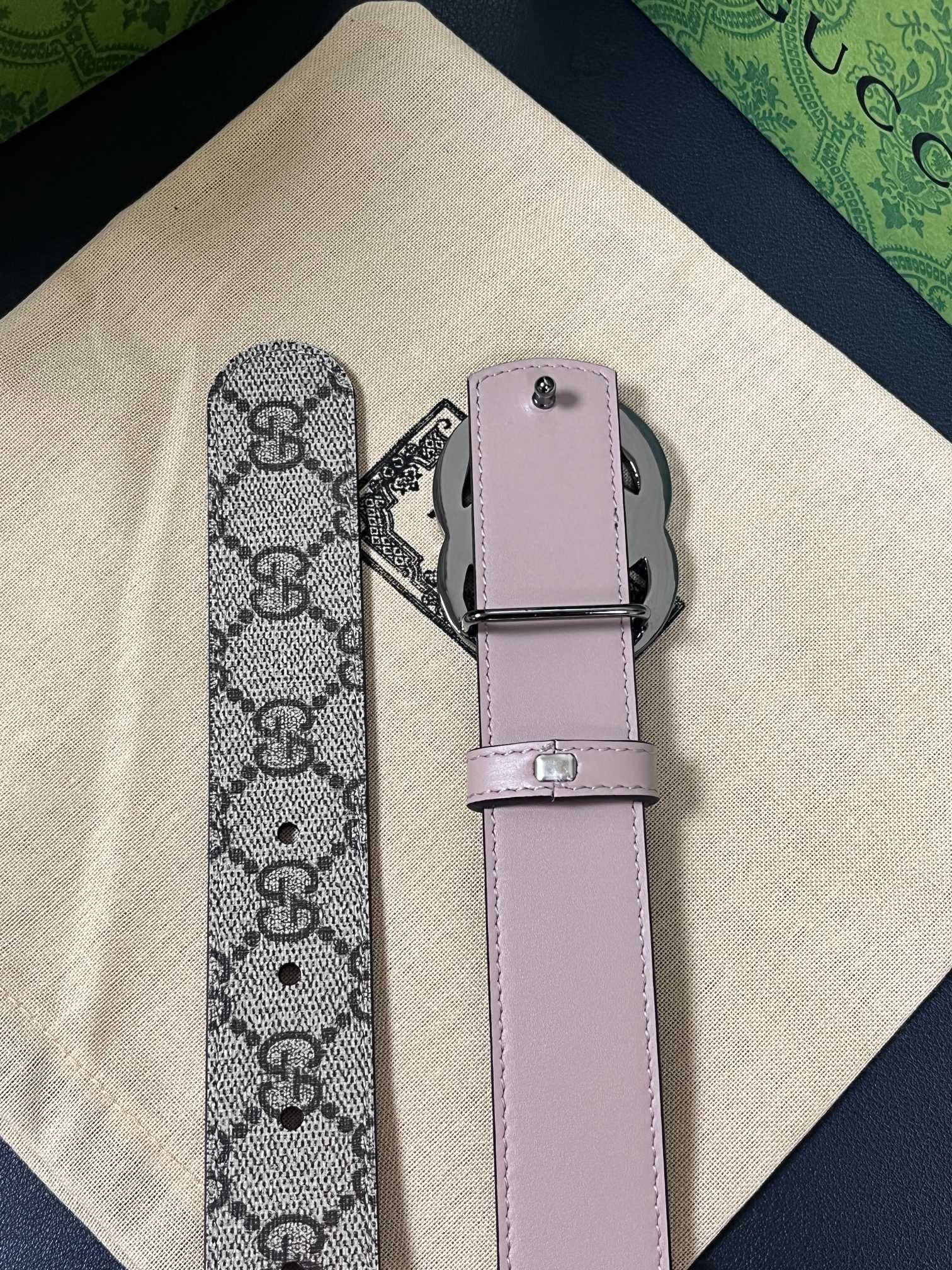 Gucci Female Basic Belt Canvas Brown Narrow Width S-m