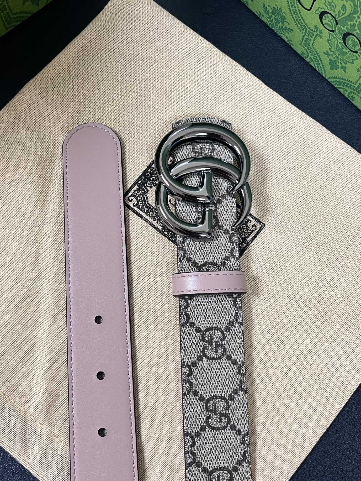 Gucci Female Basic Belt Canvas Brown Narrow Width S-m