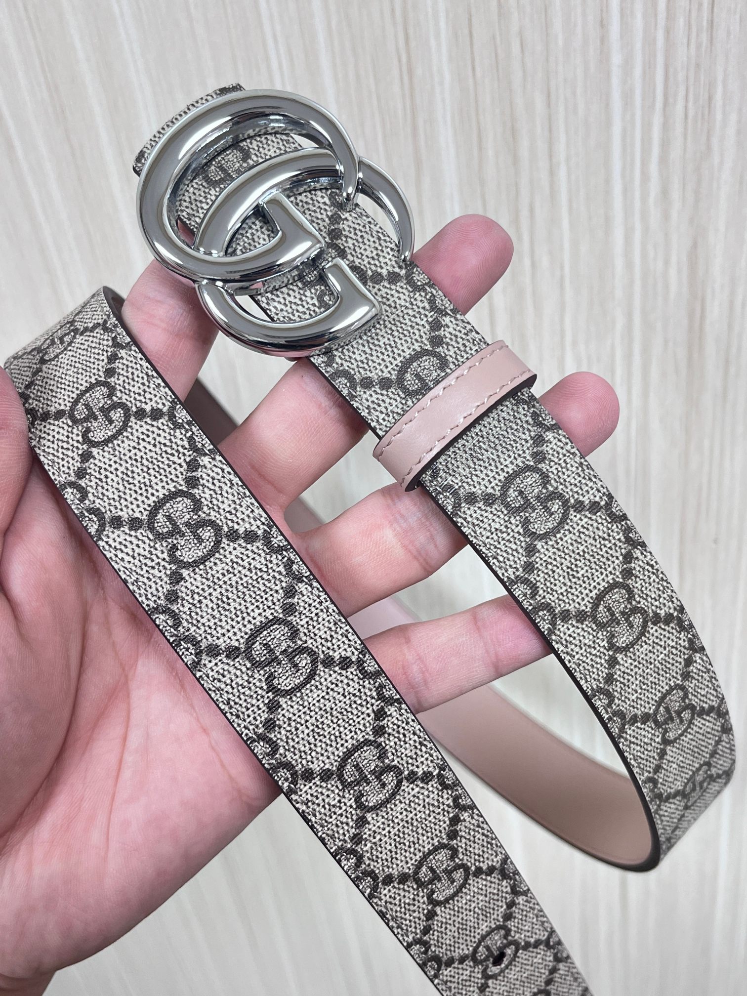 Gucci Female Basic Belt Canvas Brown Narrow Width S-m