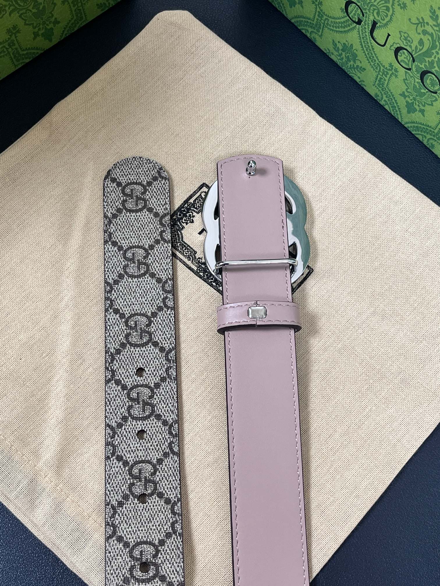 Gucci Female Basic Belt Canvas Brown Narrow Width S-m