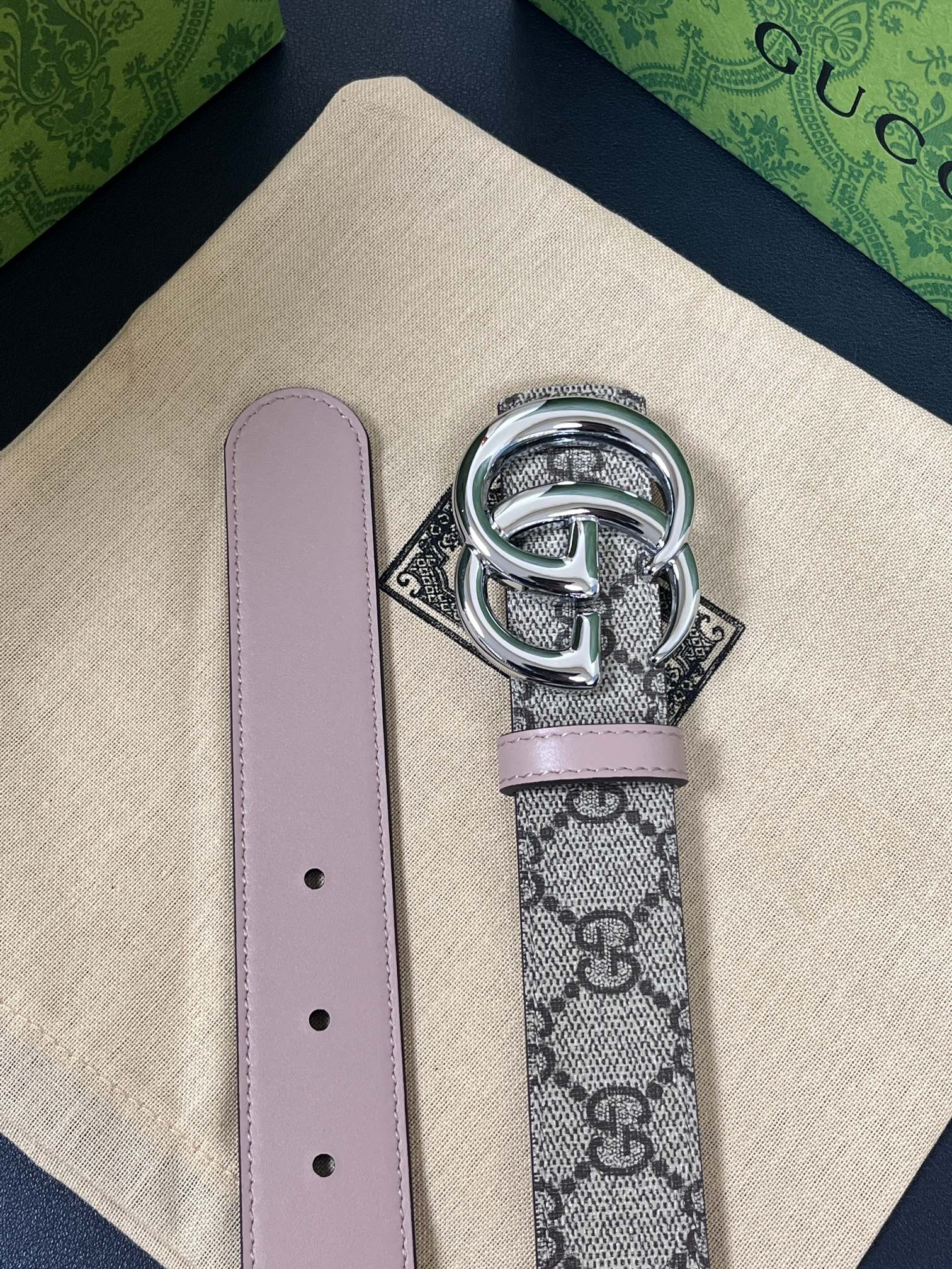 Gucci Female Basic Belt Canvas Brown Narrow Width S-m