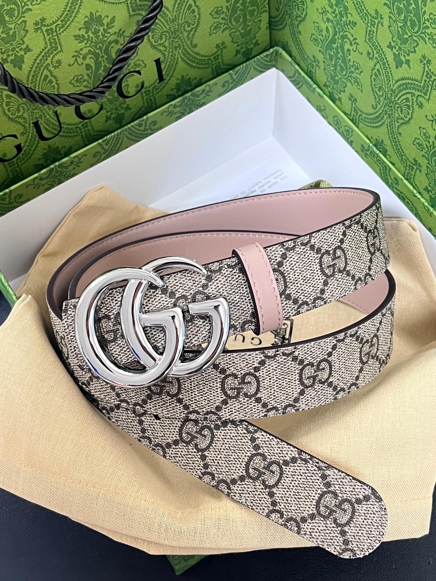 Gucci Female Basic Belt Canvas Brown Narrow Width S-m