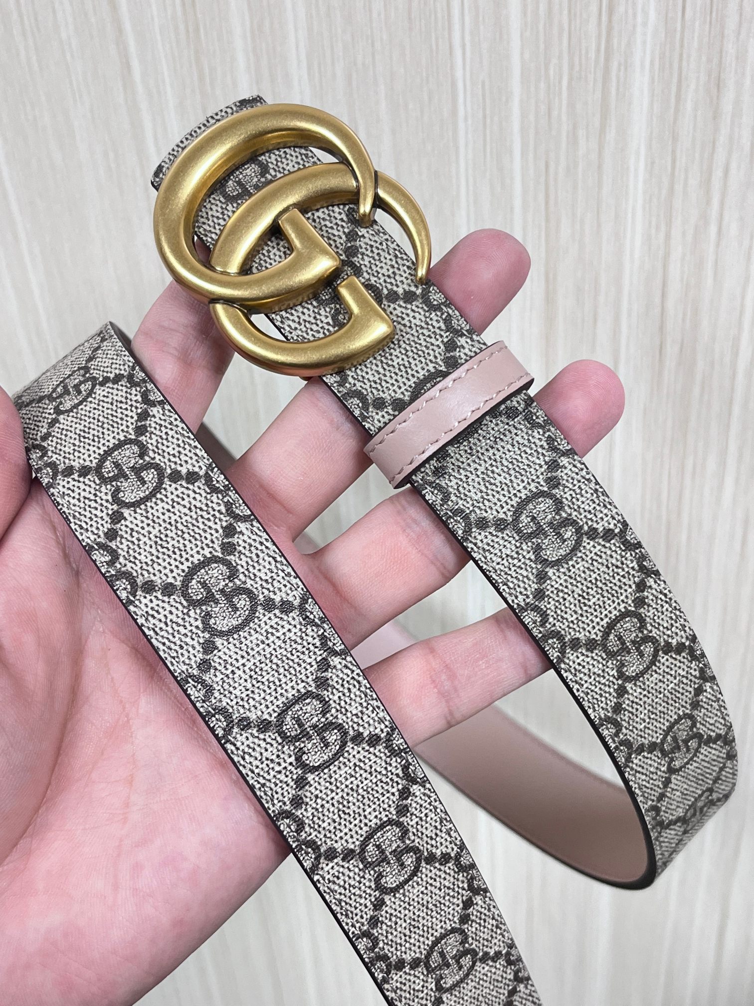 Gucci Female Basic Belt Canvas Brown Narrow Width S-m