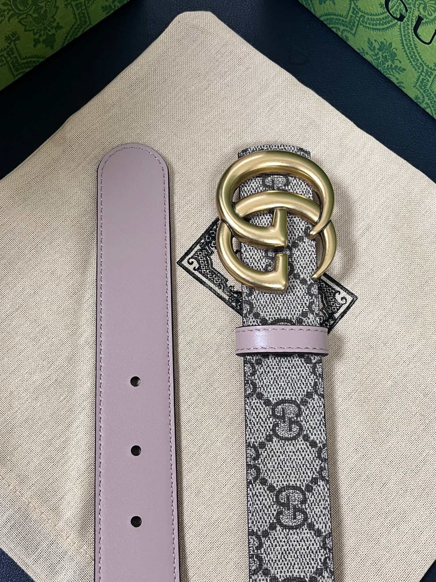 Gucci Female Basic Belt Canvas Brown Narrow Width S-m