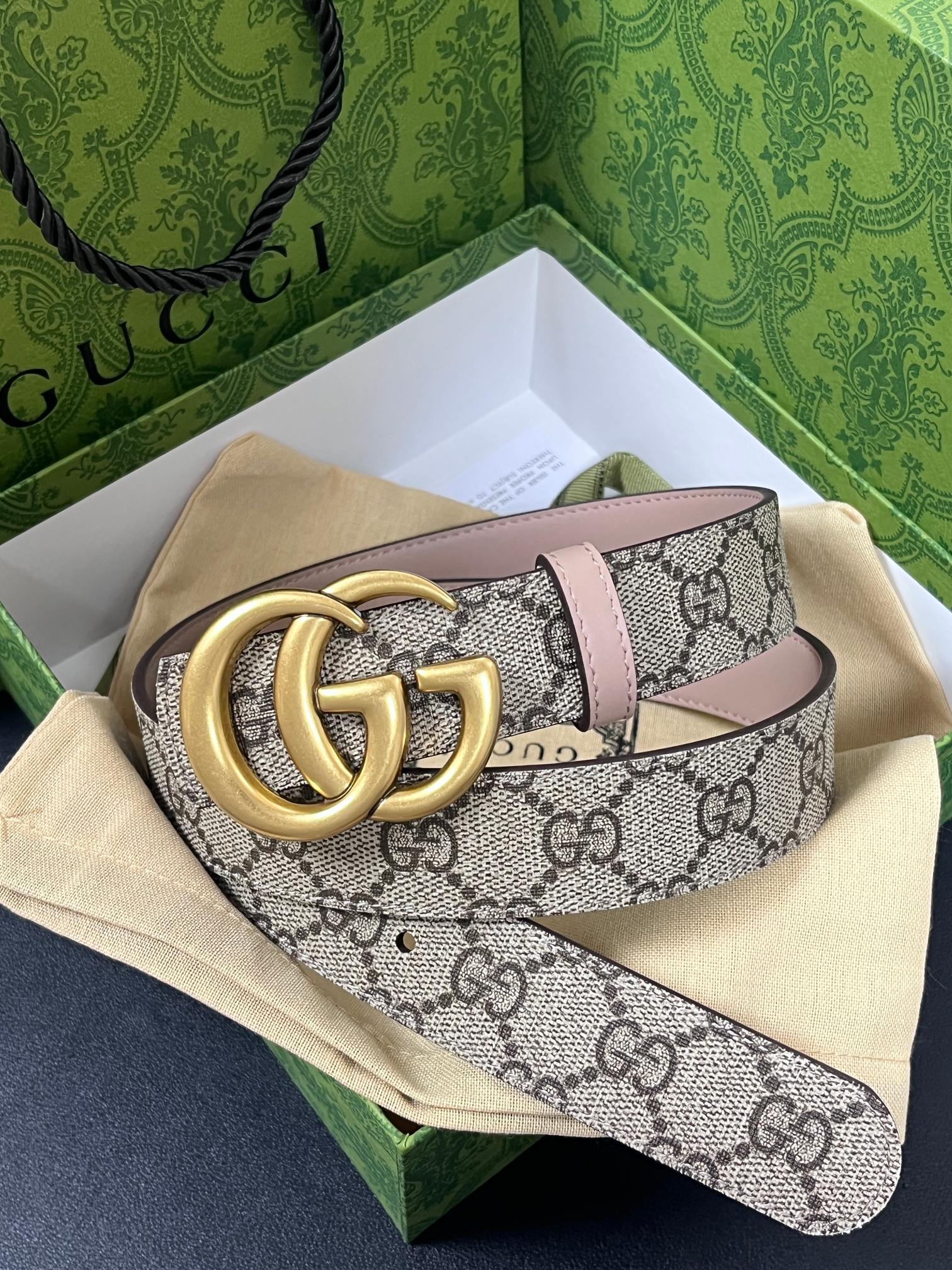 Gucci Female Basic Belt Canvas Brown Narrow Width S-m