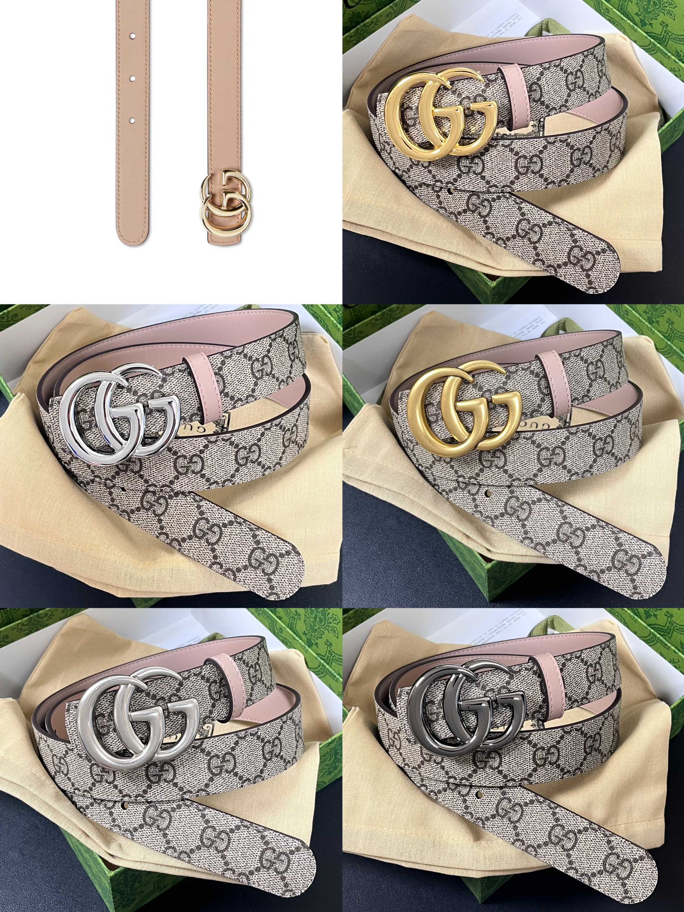 Gucci Female Basic Belt Canvas Brown Narrow Width S-m