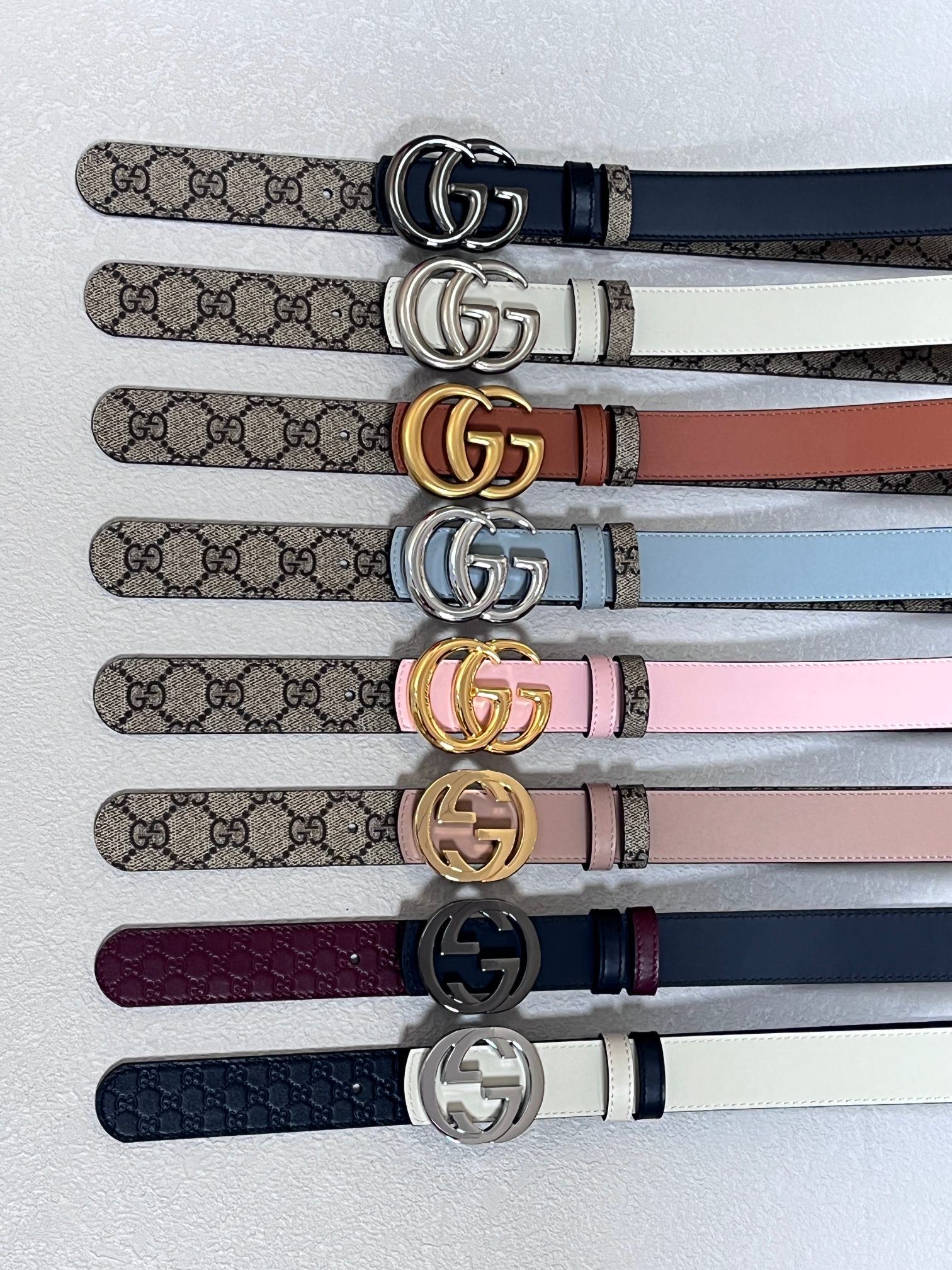 Gucci Female Basic Belt Canvas Brown Narrow Width S-m