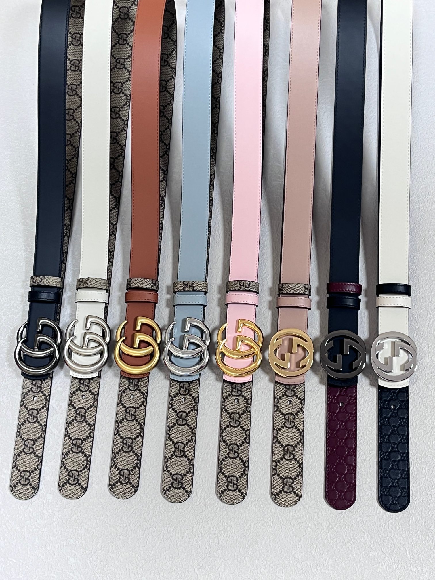 Gucci Female Basic Belt Canvas Brown Narrow Width S-m