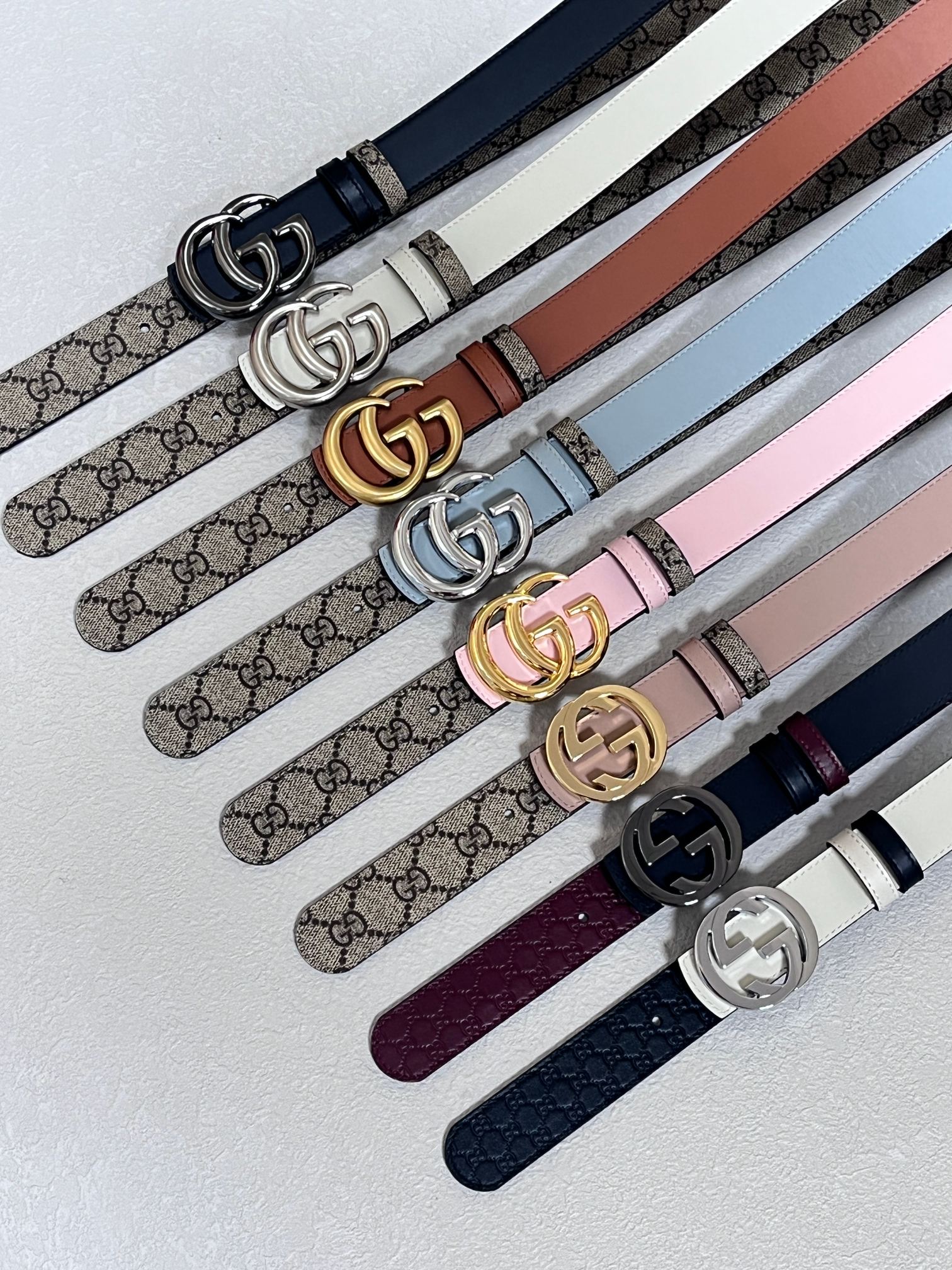 Gucci Female Basic Belt Canvas Brown Narrow Width S-m