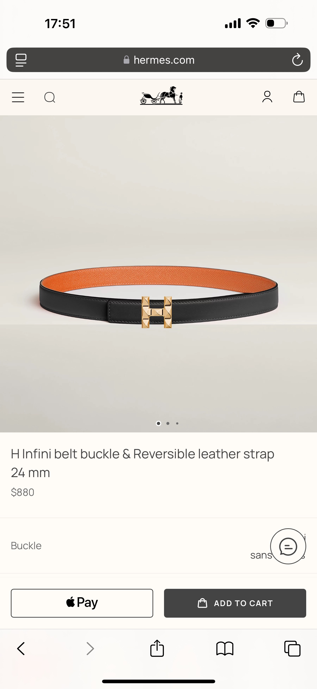 Hermès Female Basic Belt 24mm-13514-l-m-s