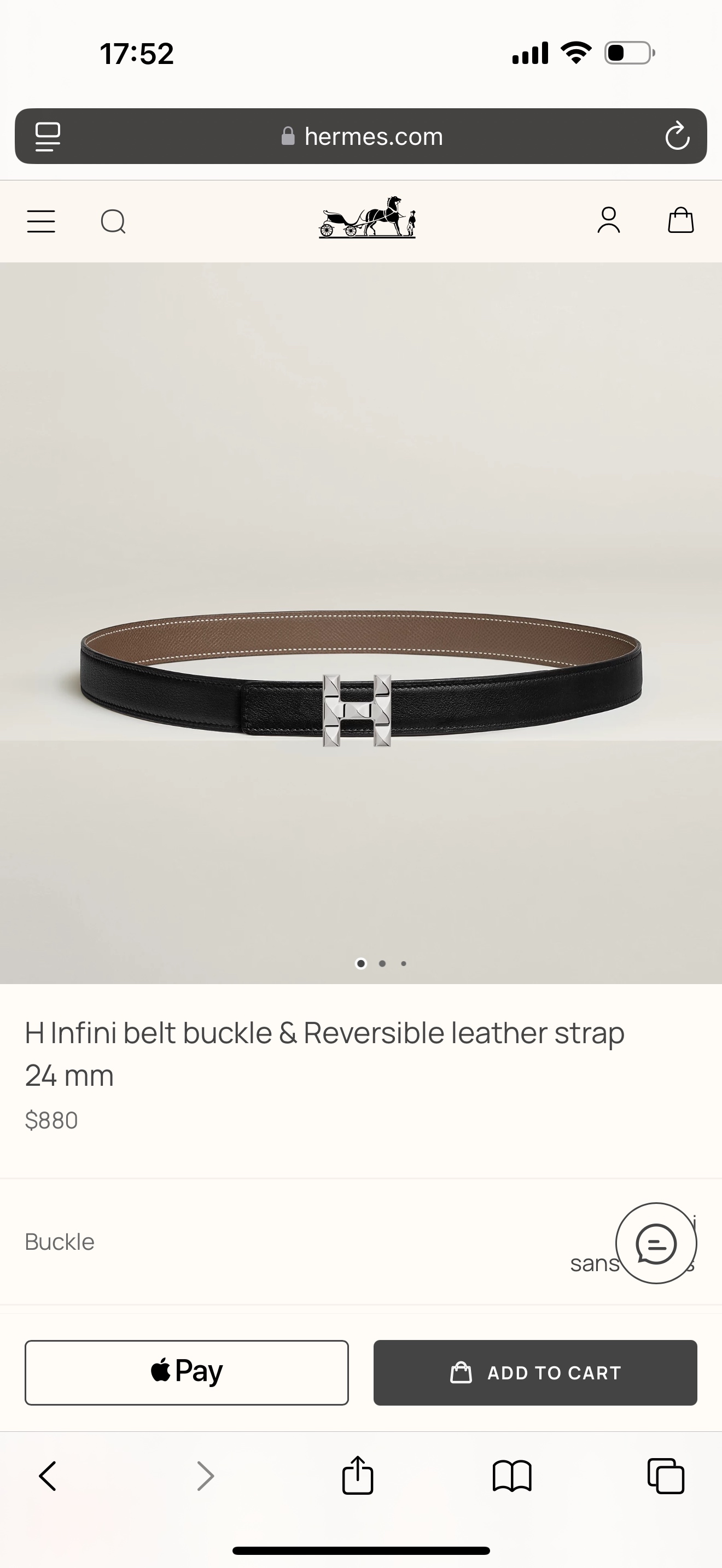 Hermès Female Basic Belt 24mm-13514-l-m-s