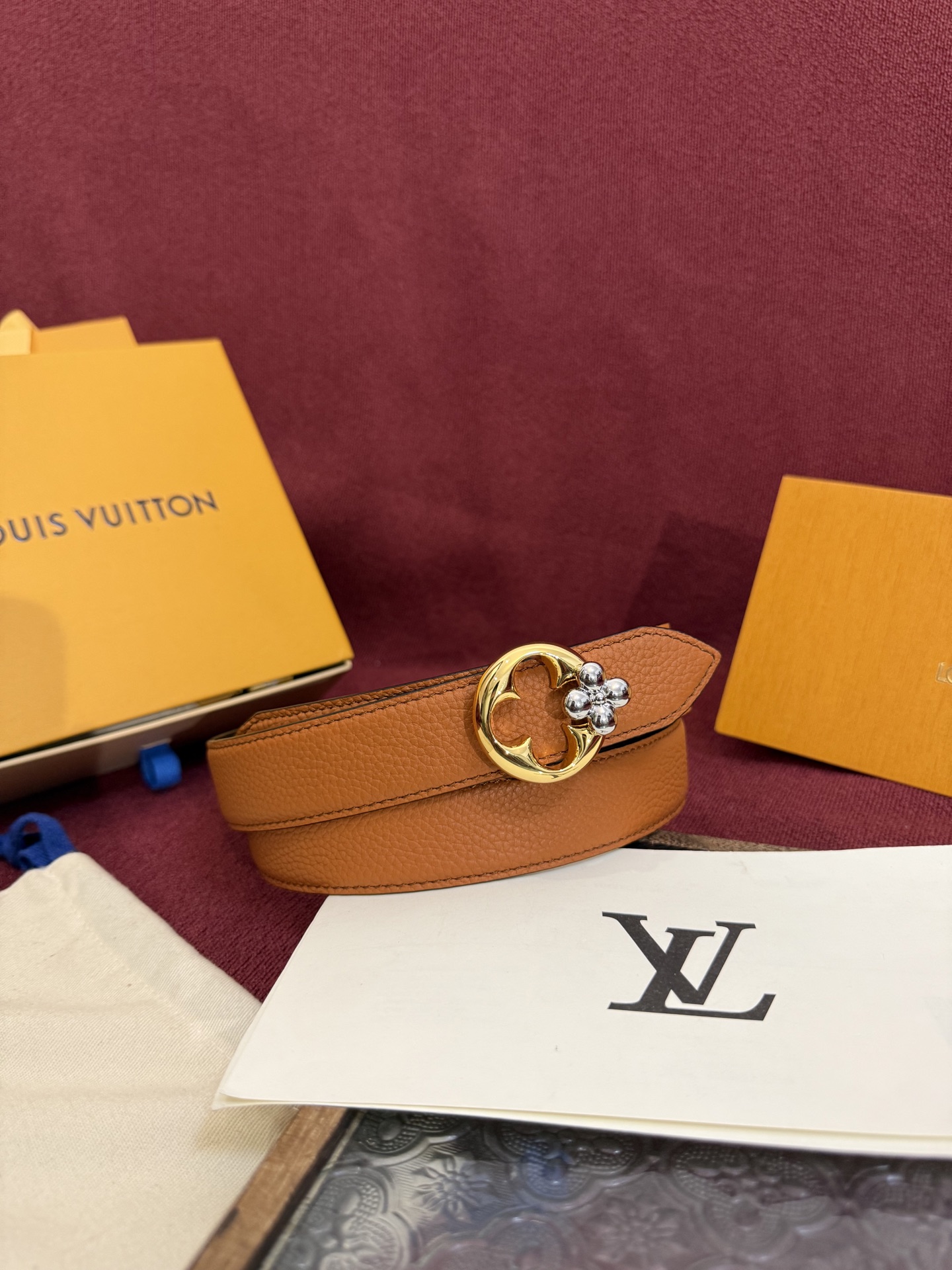 Louis Vuitton Female Basic Belt Canvas Gold 30mm-m-l