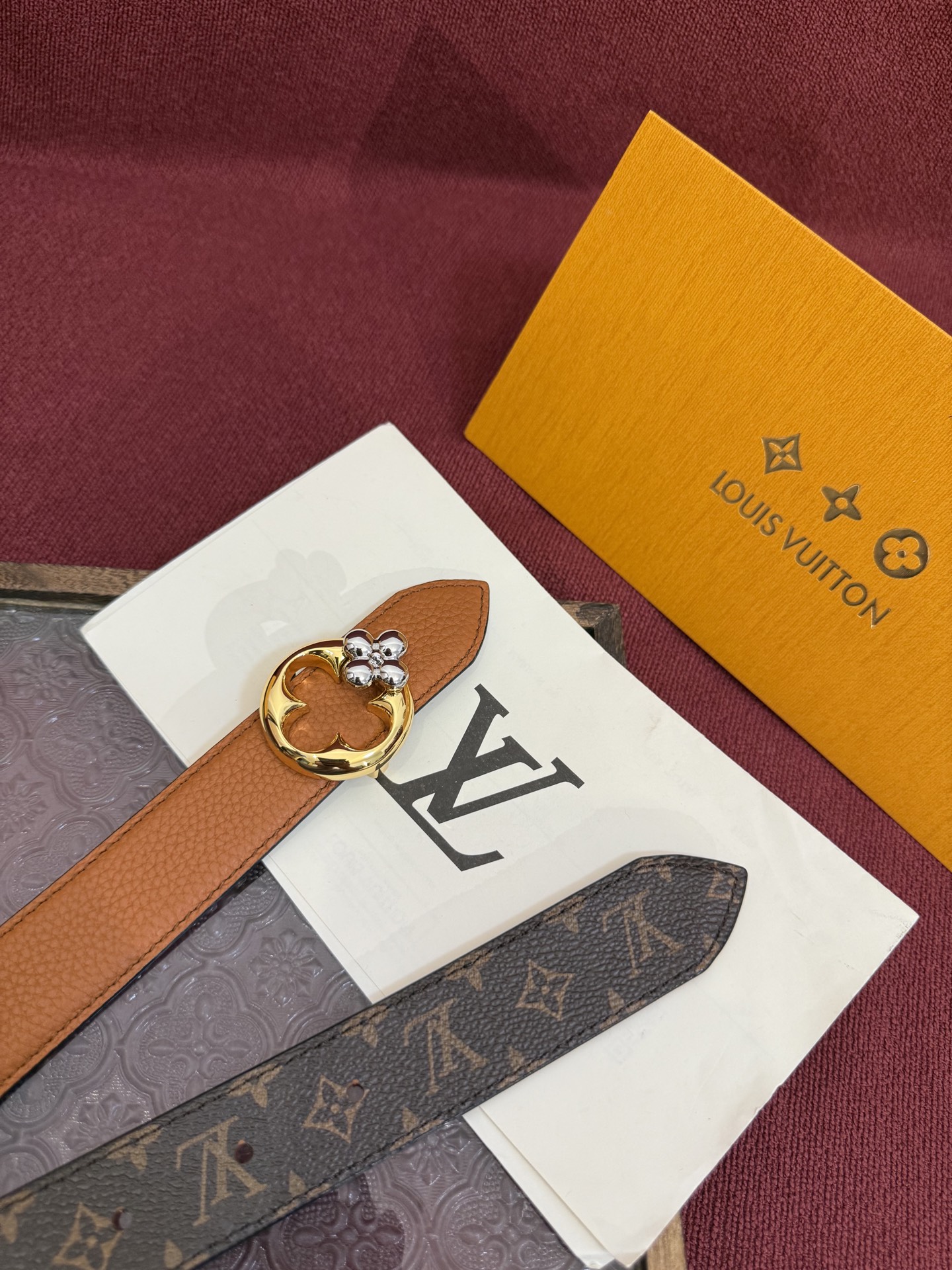 Louis Vuitton Female Basic Belt Canvas Gold 30mm-m-l