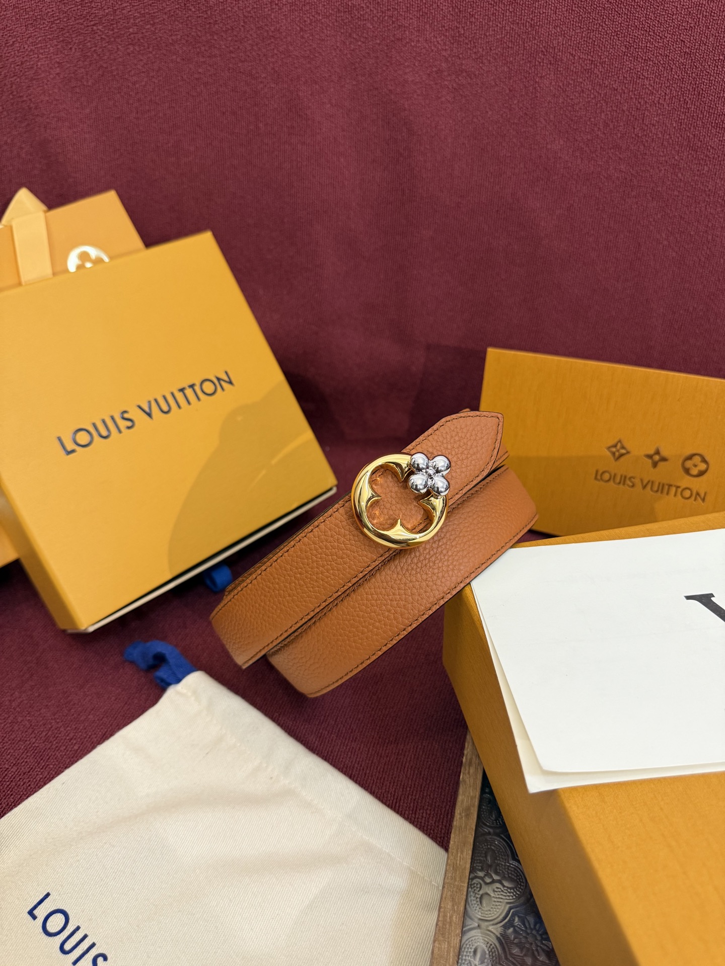 Louis Vuitton Female Basic Belt Canvas Gold 30mm-m-l