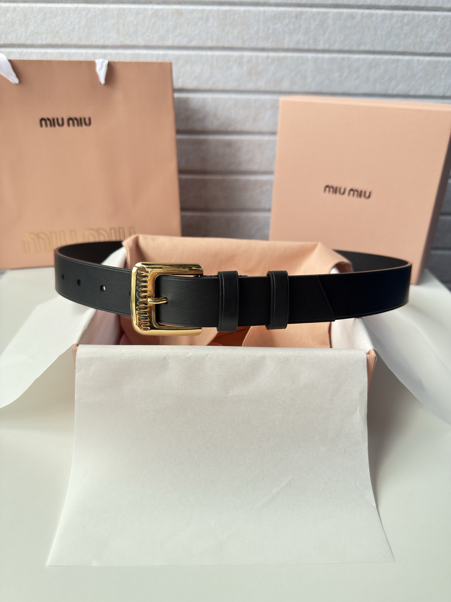 Miu Miu Female Leather Belt Cow Leather Silver M-l